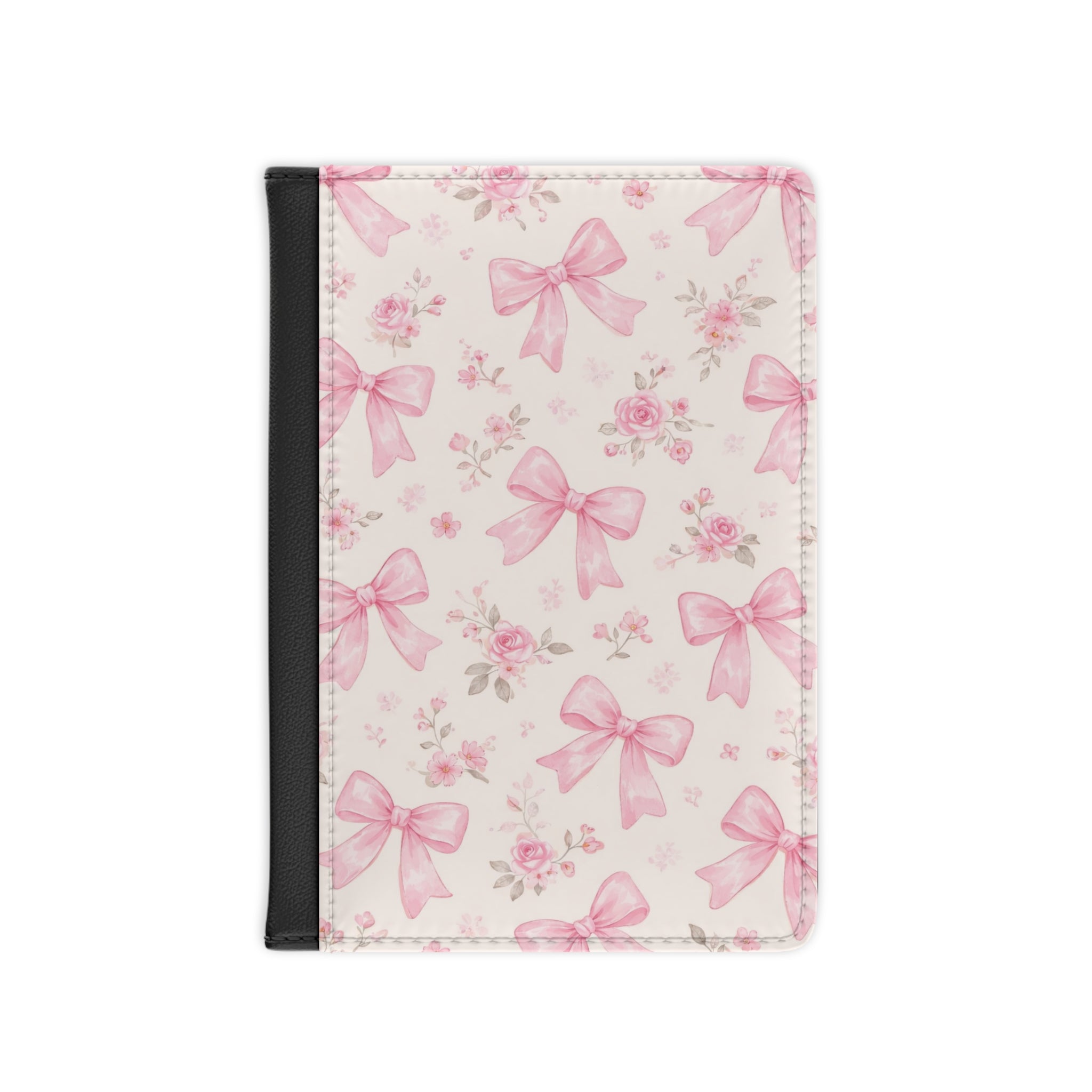 Pink Watercolor Bows Passport Cover