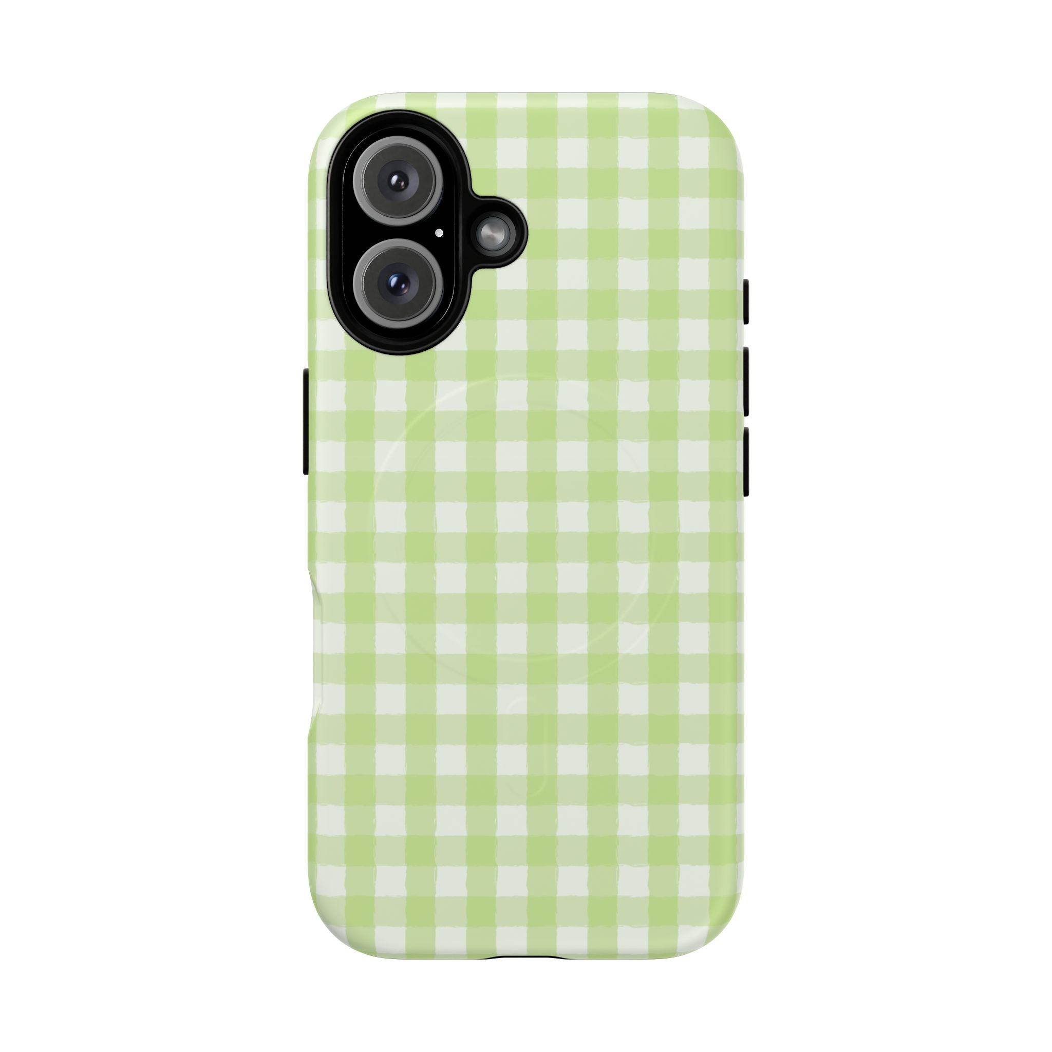 Green Gingham iPhone Case – MagSafe Compatible