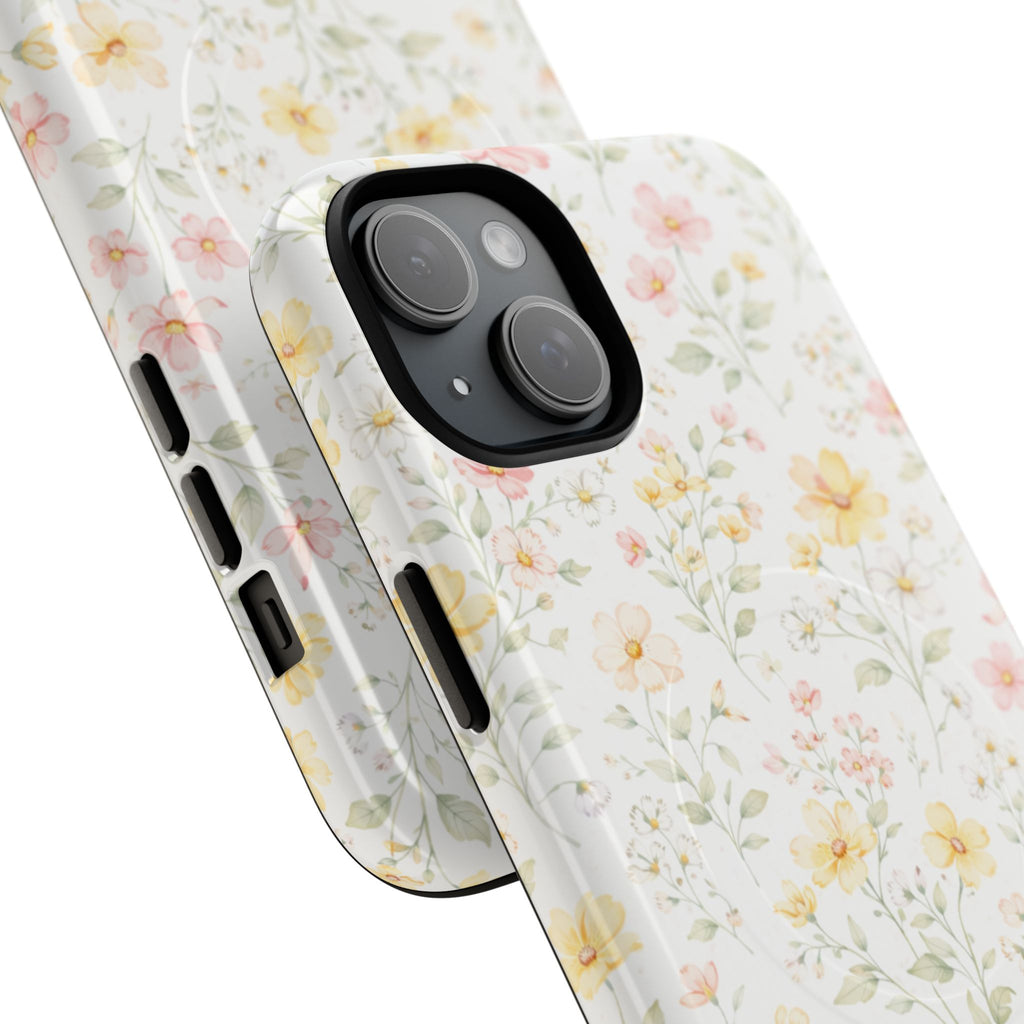 Floral Meadow Tough Magnetic Phone Case | Pastel Wildflower iPhone Cover