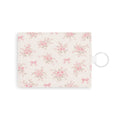 Pink Floral Bow Pattern Saffiano Leather Card Holder | Cardholder
