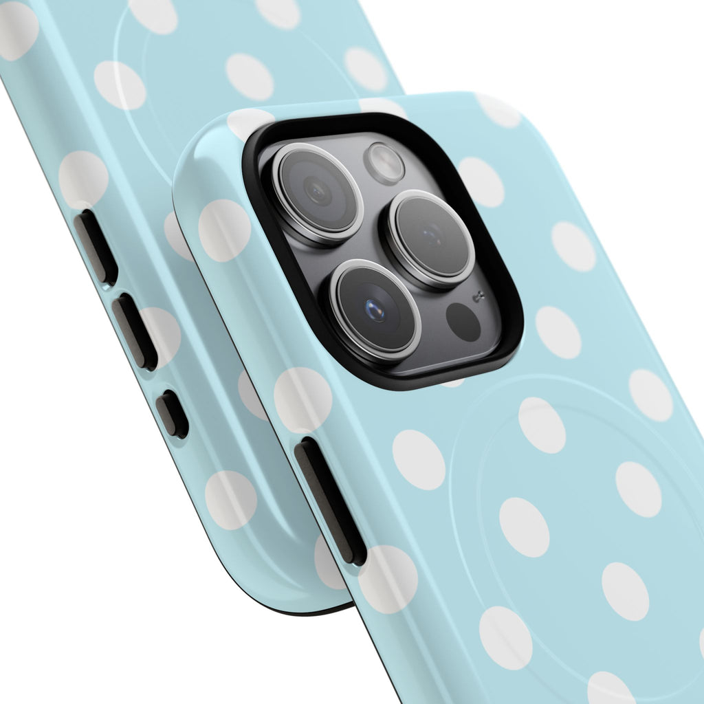Blue Polka Dot iPhone Case – MagSafe Compatible