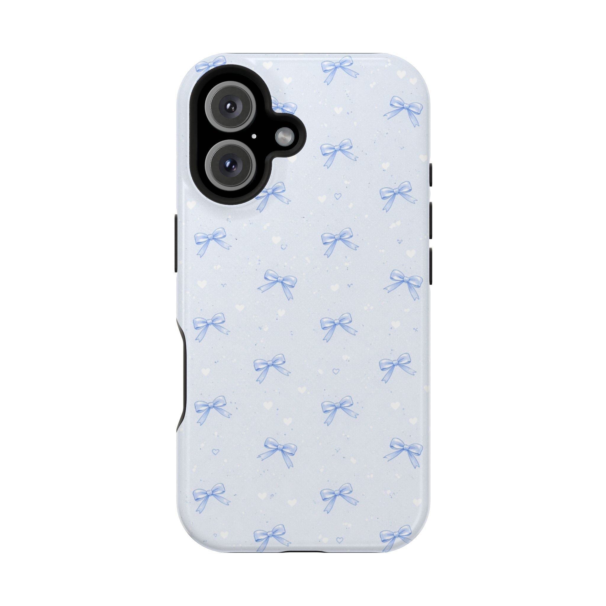 Blue Bow Pattern iPhone Case | Magnetic Impact-Resistant Case