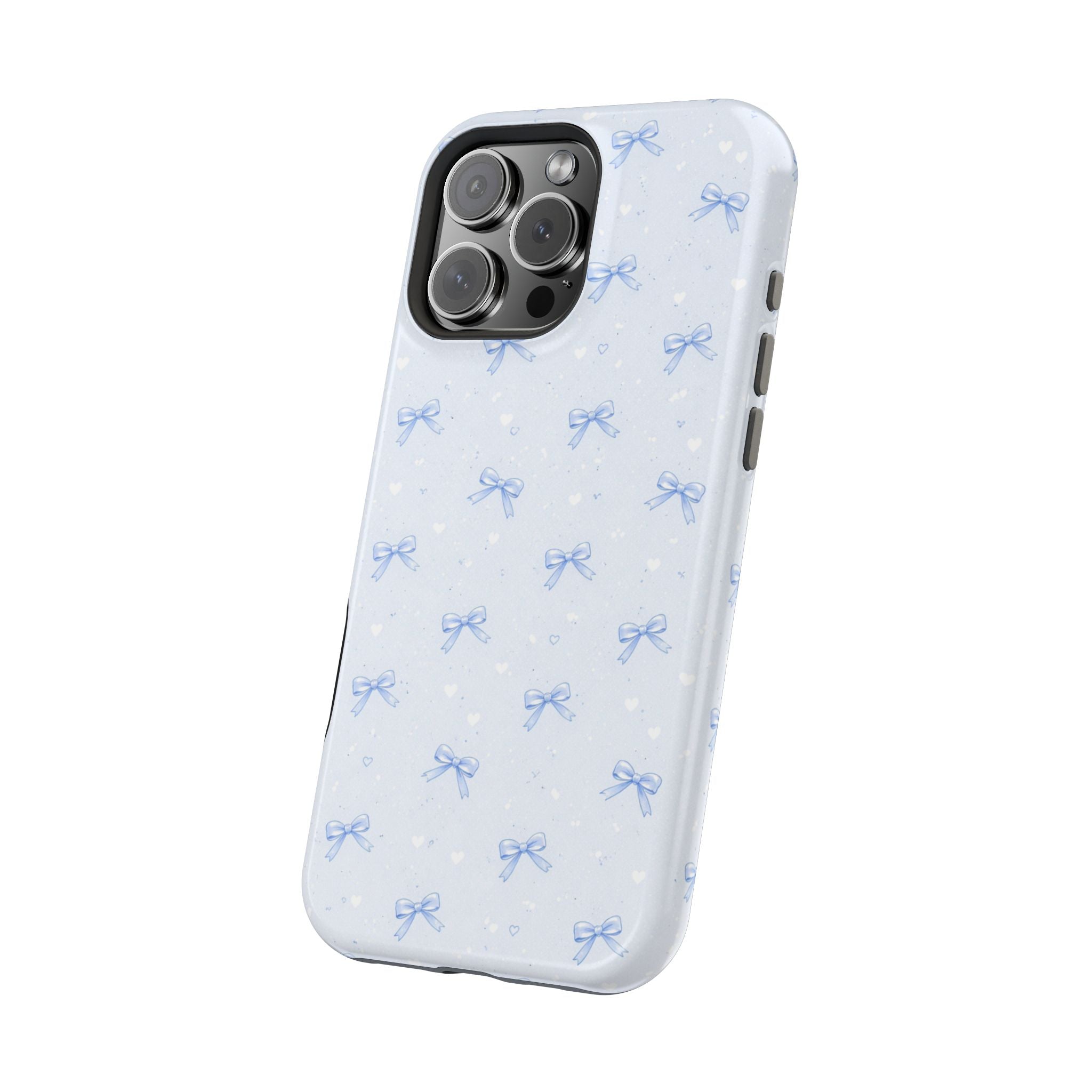 Blue Bow Pattern iPhone Case | Magnetic Impact-Resistant Case