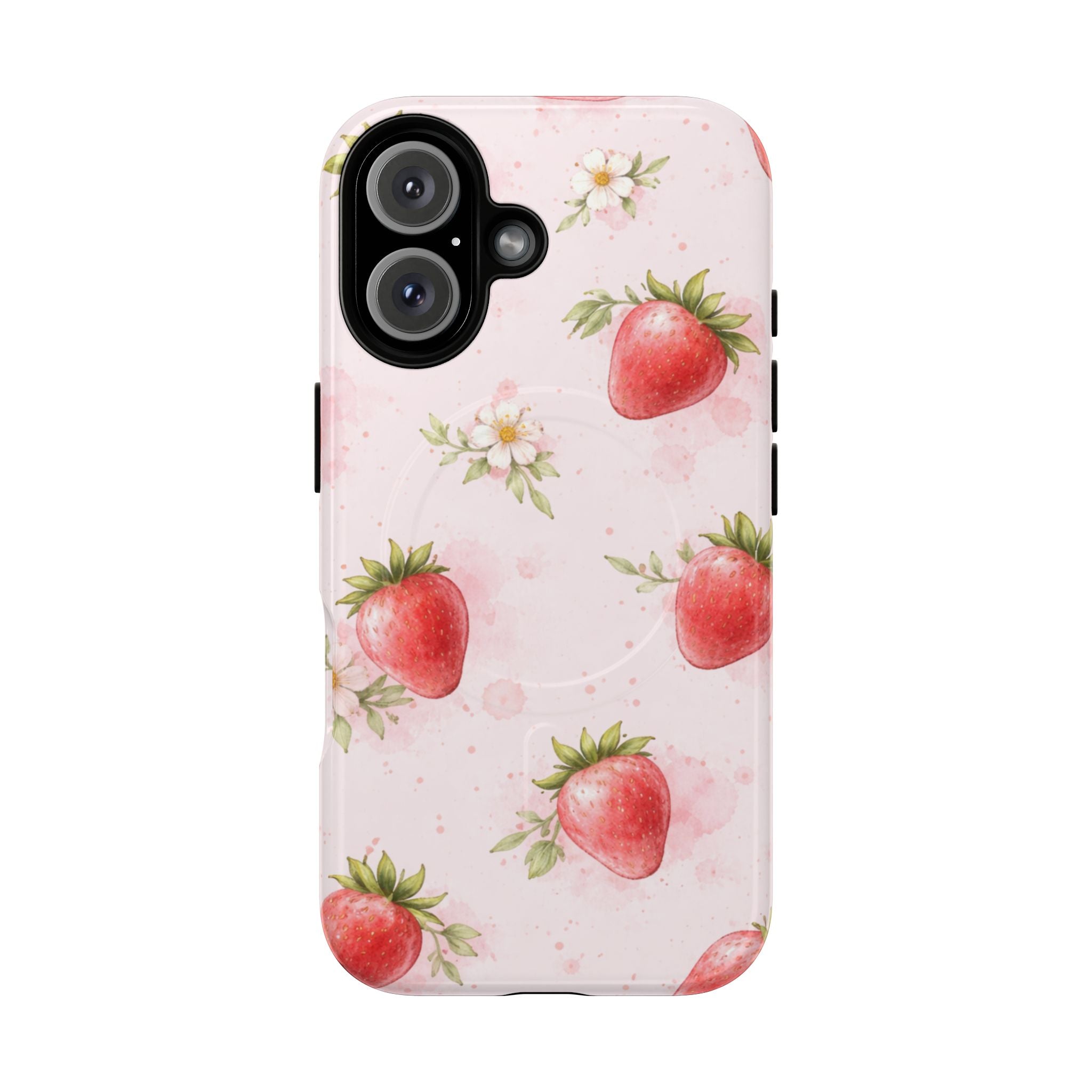 Strawberry Blossom iPhone Case – MagSafe Compatible