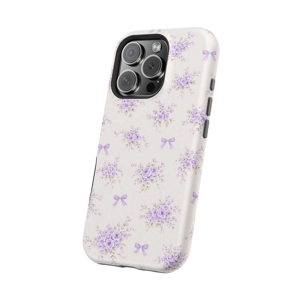 Lavender Bouquet Pattern iPhone Case | Magnetic Impact-Resistant Case