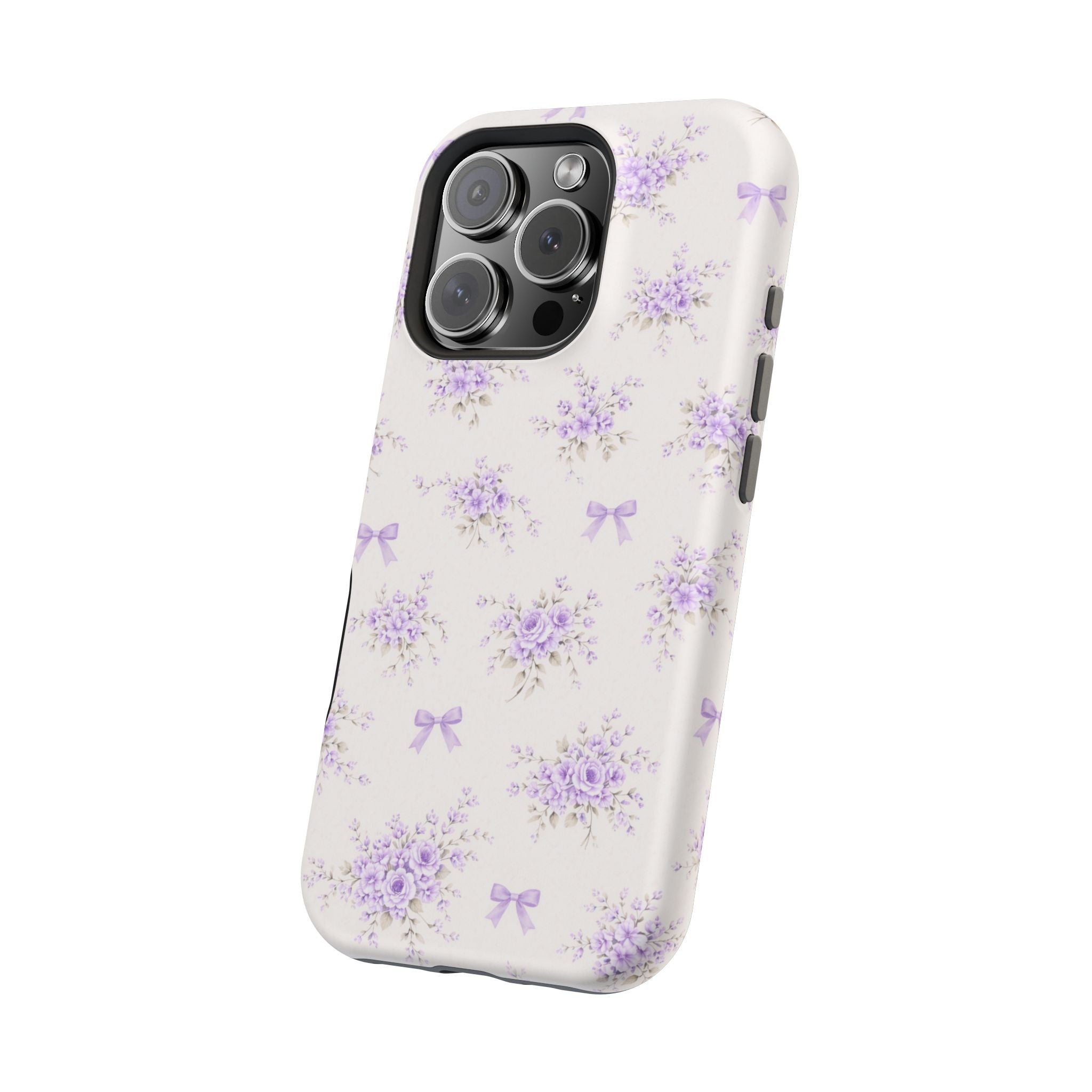 Lavender Bouquet Pattern iPhone Case | Magnetic Impact-Resistant Case