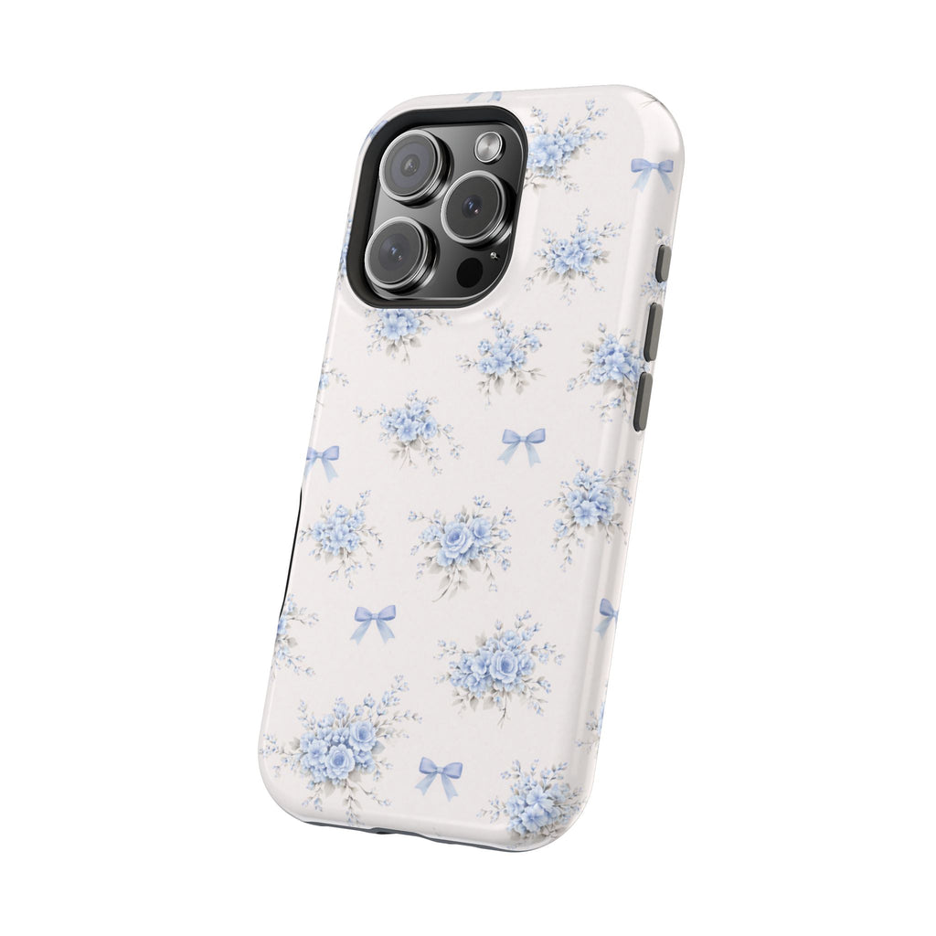 Blue Floral Bouquet iPhone Case | Magnetic Impact-Resistant Case