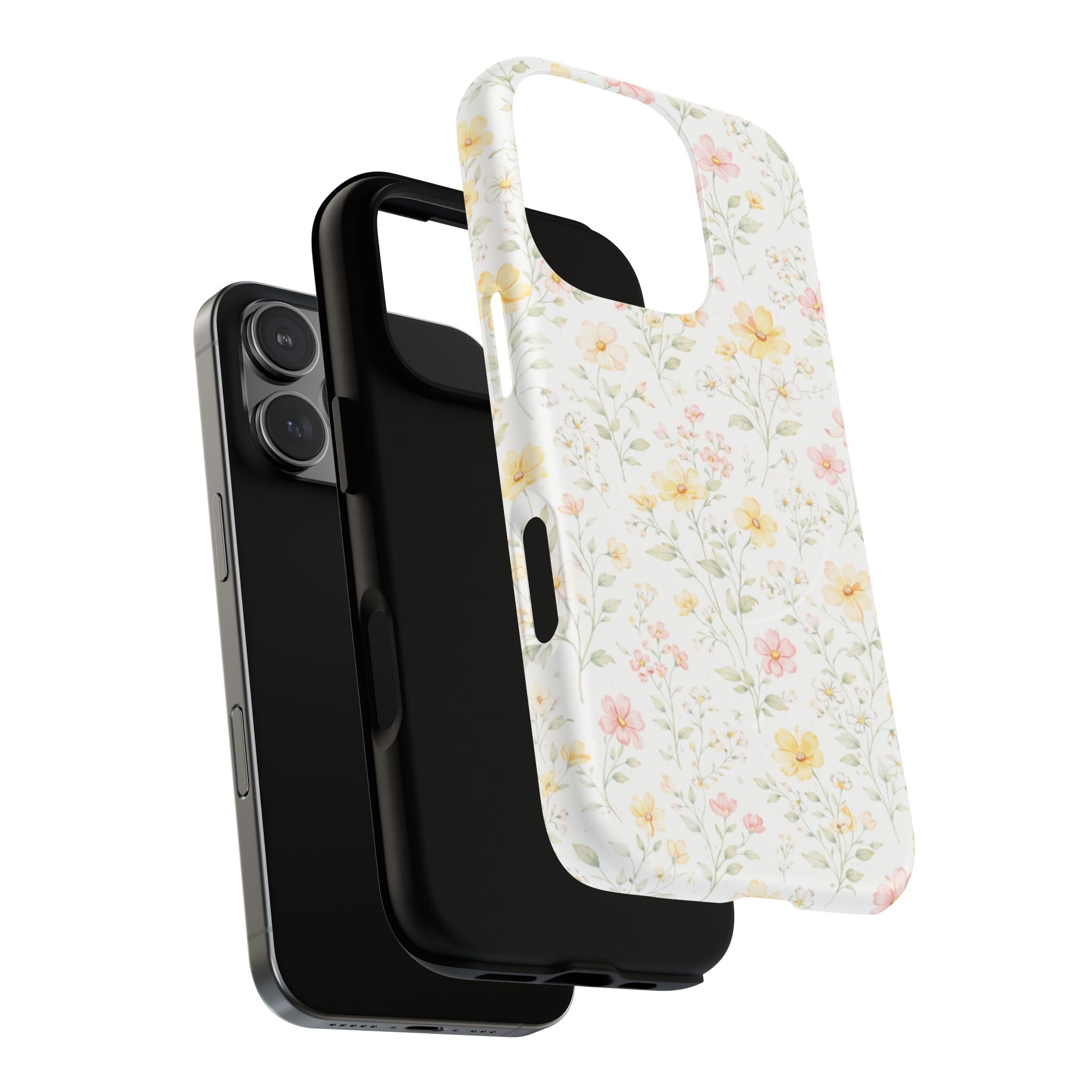 Floral Meadow Tough Magnetic Phone Case | Pastel Wildflower iPhone Cover