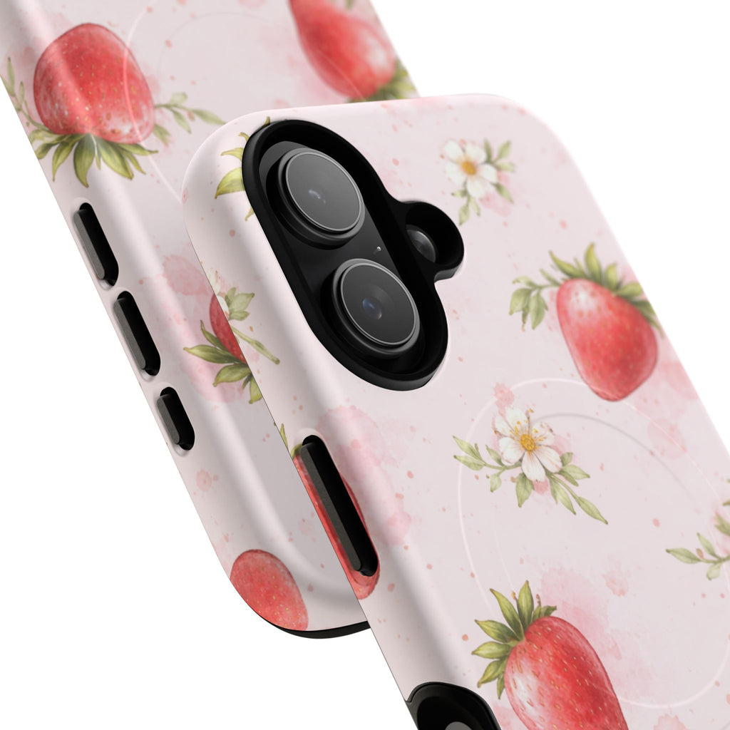 Strawberry Blossom iPhone Case – MagSafe Compatible