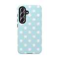 Pastel Blue Polka Dot Tough Samsung Case - Cute Protective Phone Cover