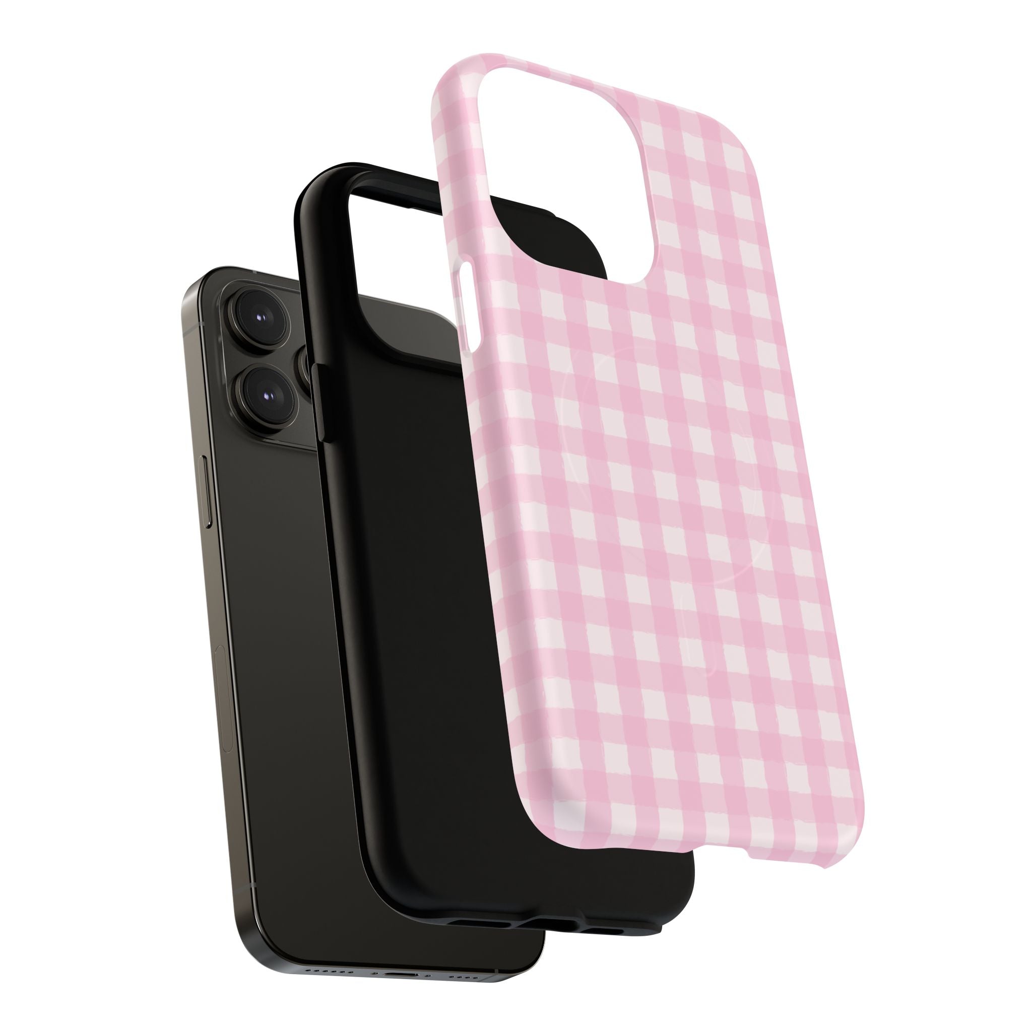 Pink Gingham iPhone Case – MagSafe Compatible