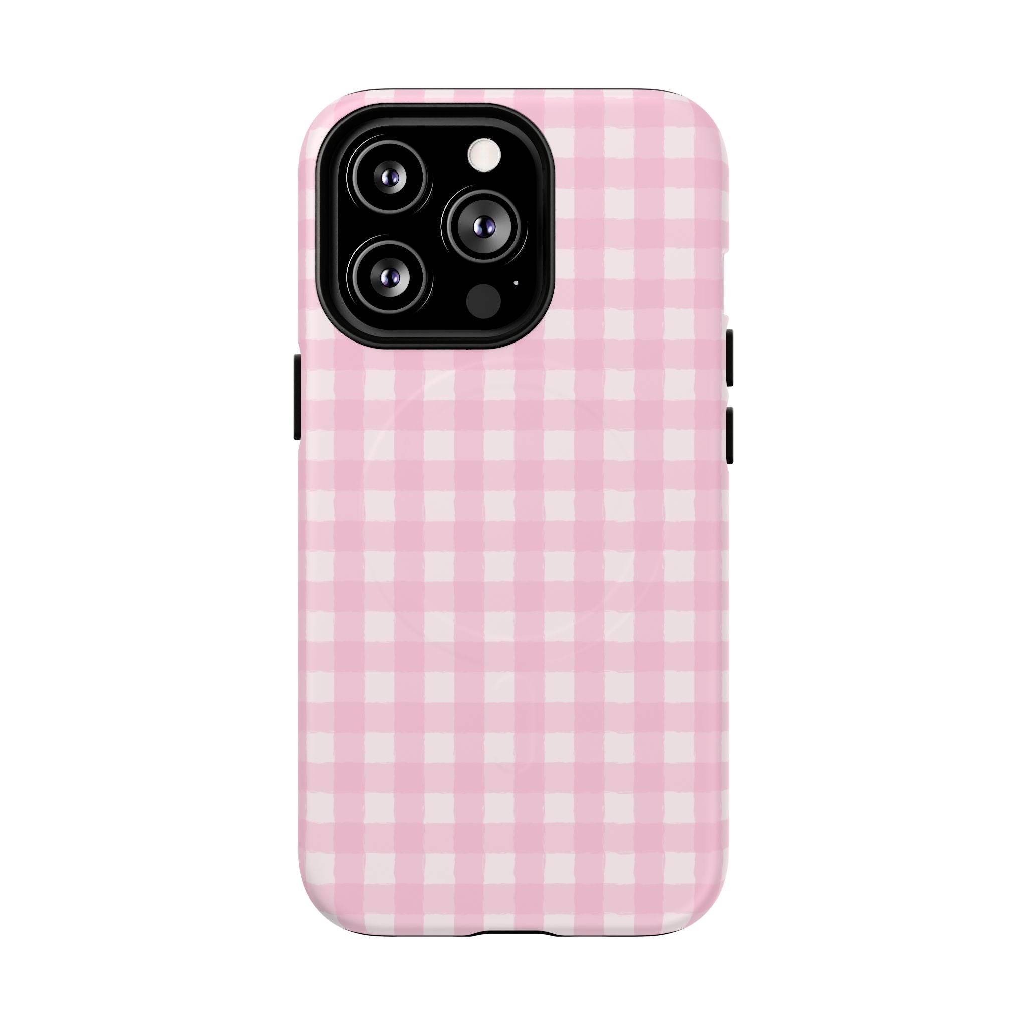 Pink Gingham iPhone Case – MagSafe Compatible