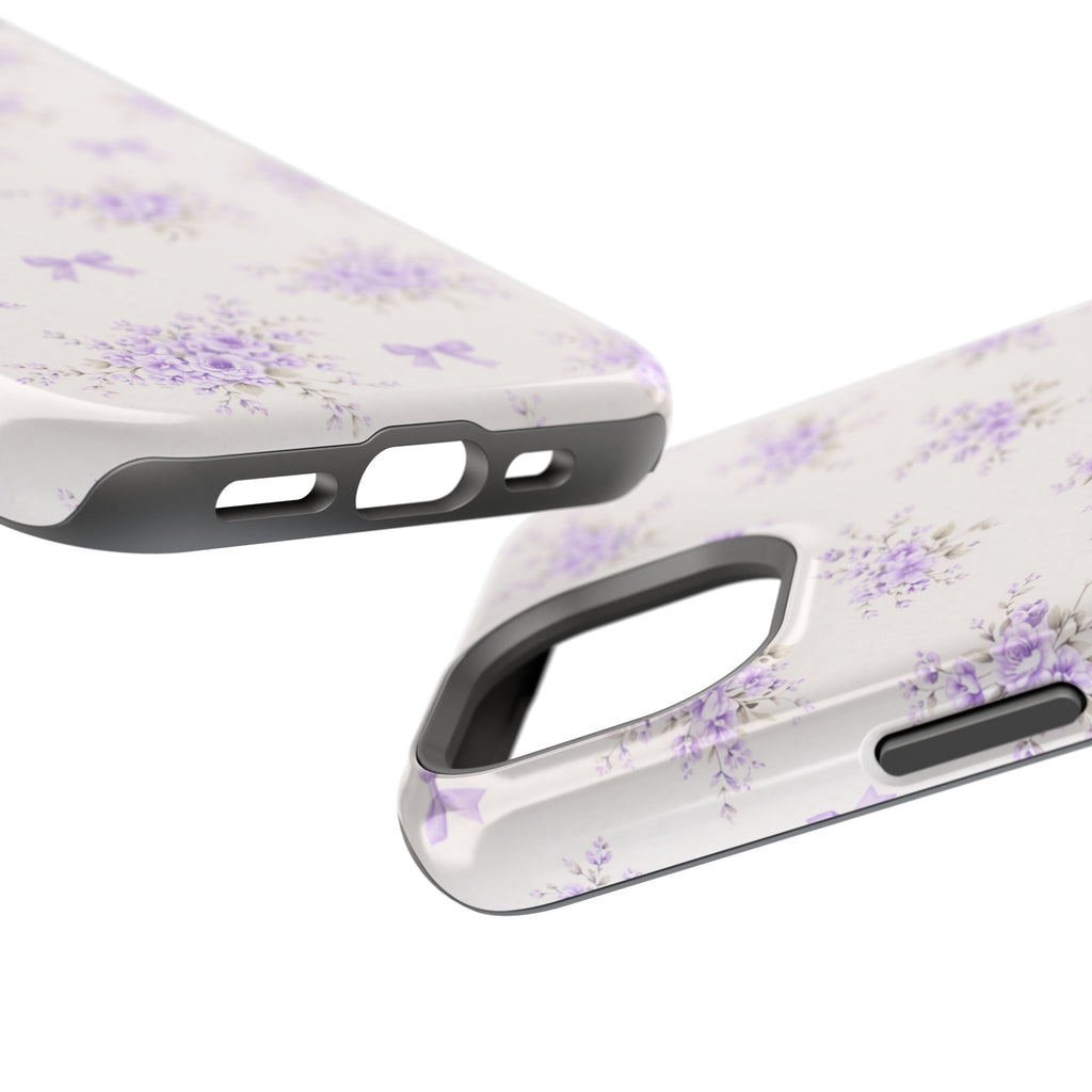 Lavender Bouquet Pattern iPhone Case | Magnetic Impact-Resistant Case
