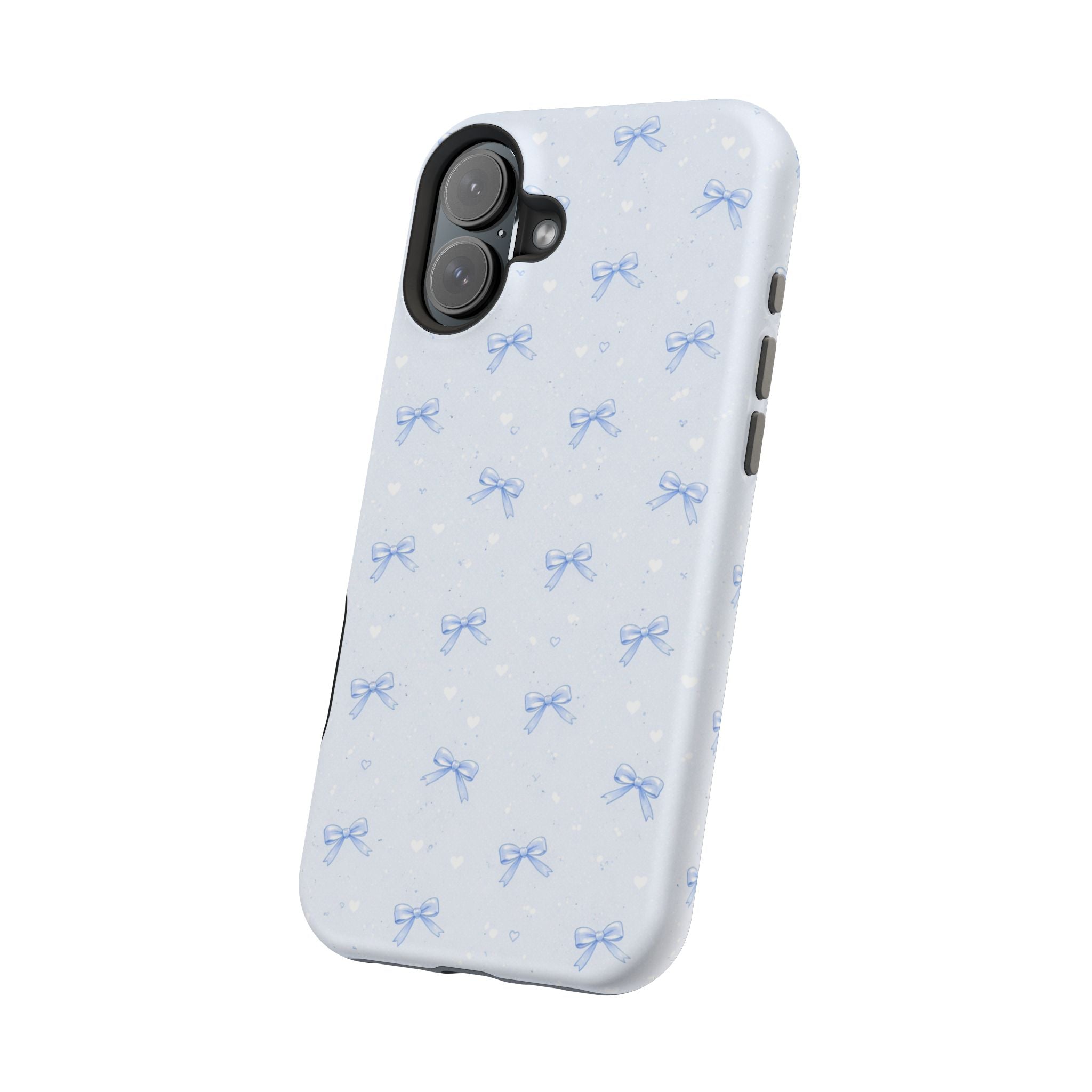 Blue Bow Pattern iPhone Case | Magnetic Impact-Resistant Case