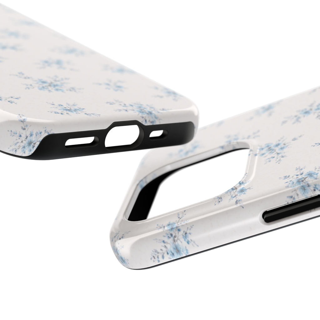 Blue Floral Sprig iPhone Case, Tough Botanical Print