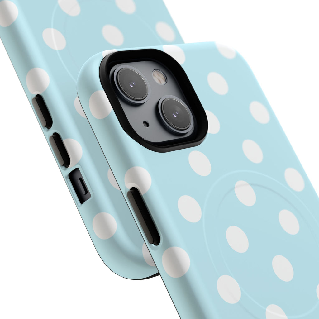Blue Polka Dot iPhone Case – MagSafe Compatible