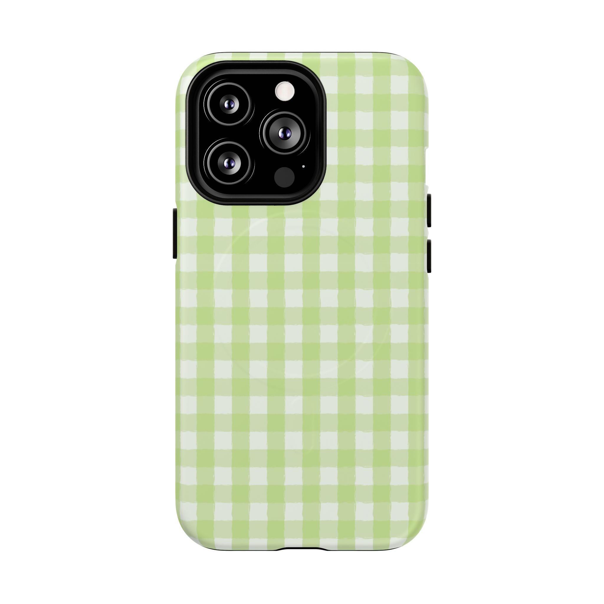 Green Gingham iPhone Case – MagSafe Compatible