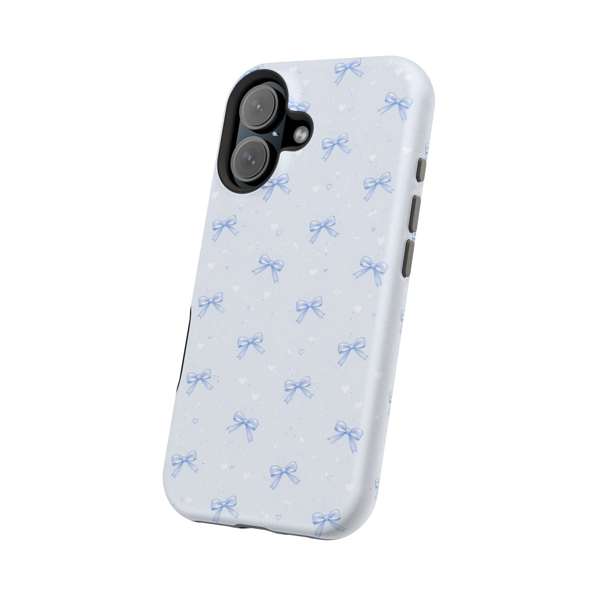 Blue Bow Pattern iPhone Case | Magnetic Impact-Resistant Case