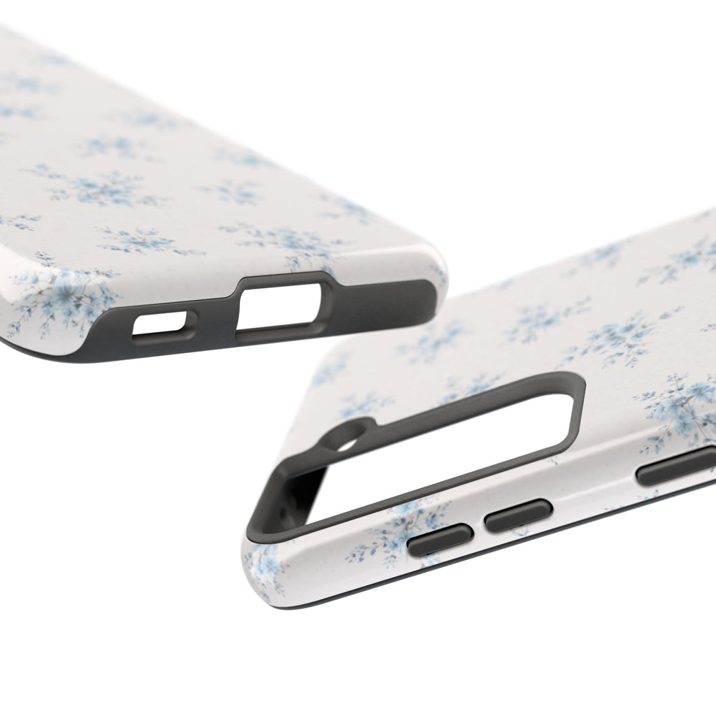 Blue Baby Breath Floral Samsung Galaxy Tough Phone Case, Delicate Botanical Print