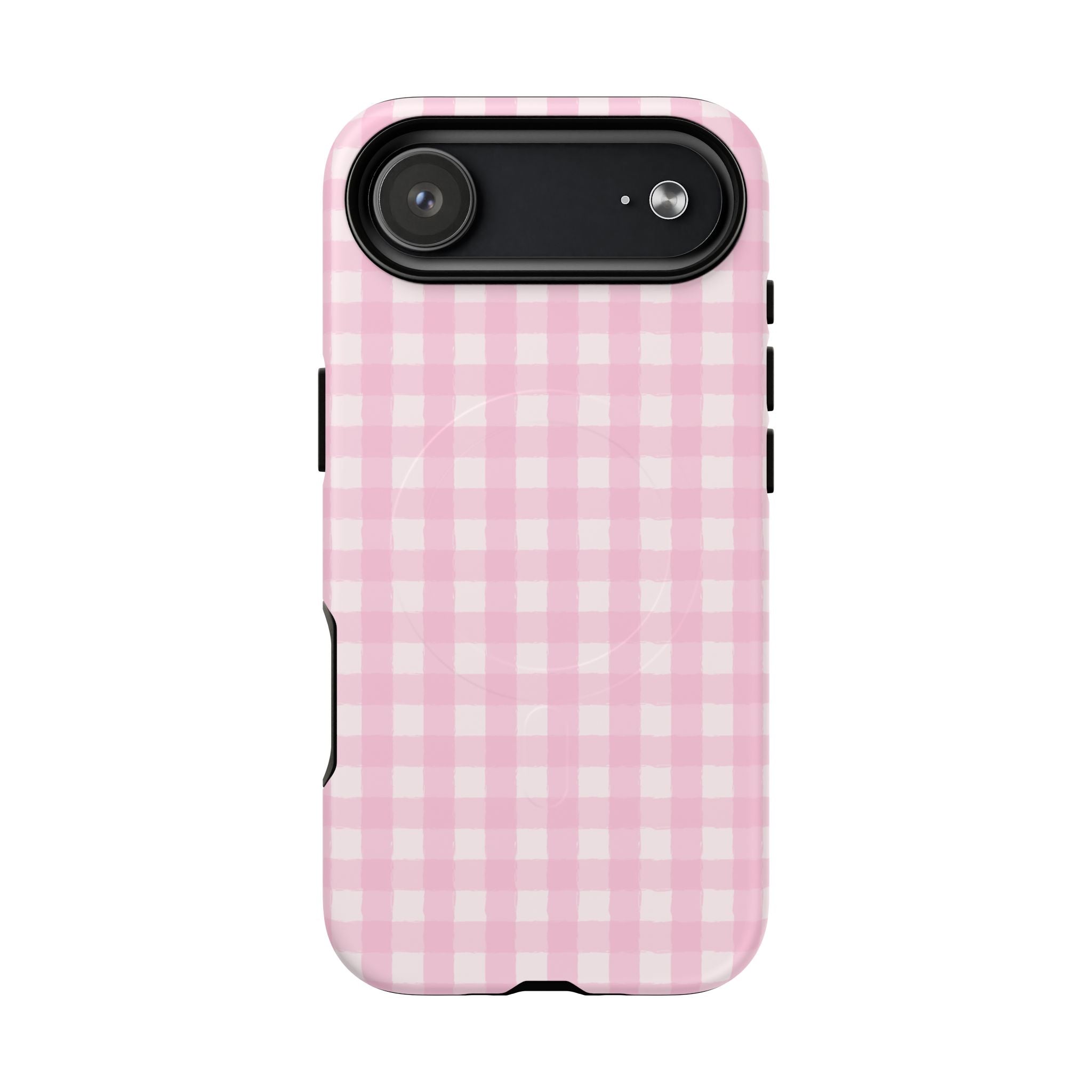 Pink Gingham iPhone Case – MagSafe Compatible