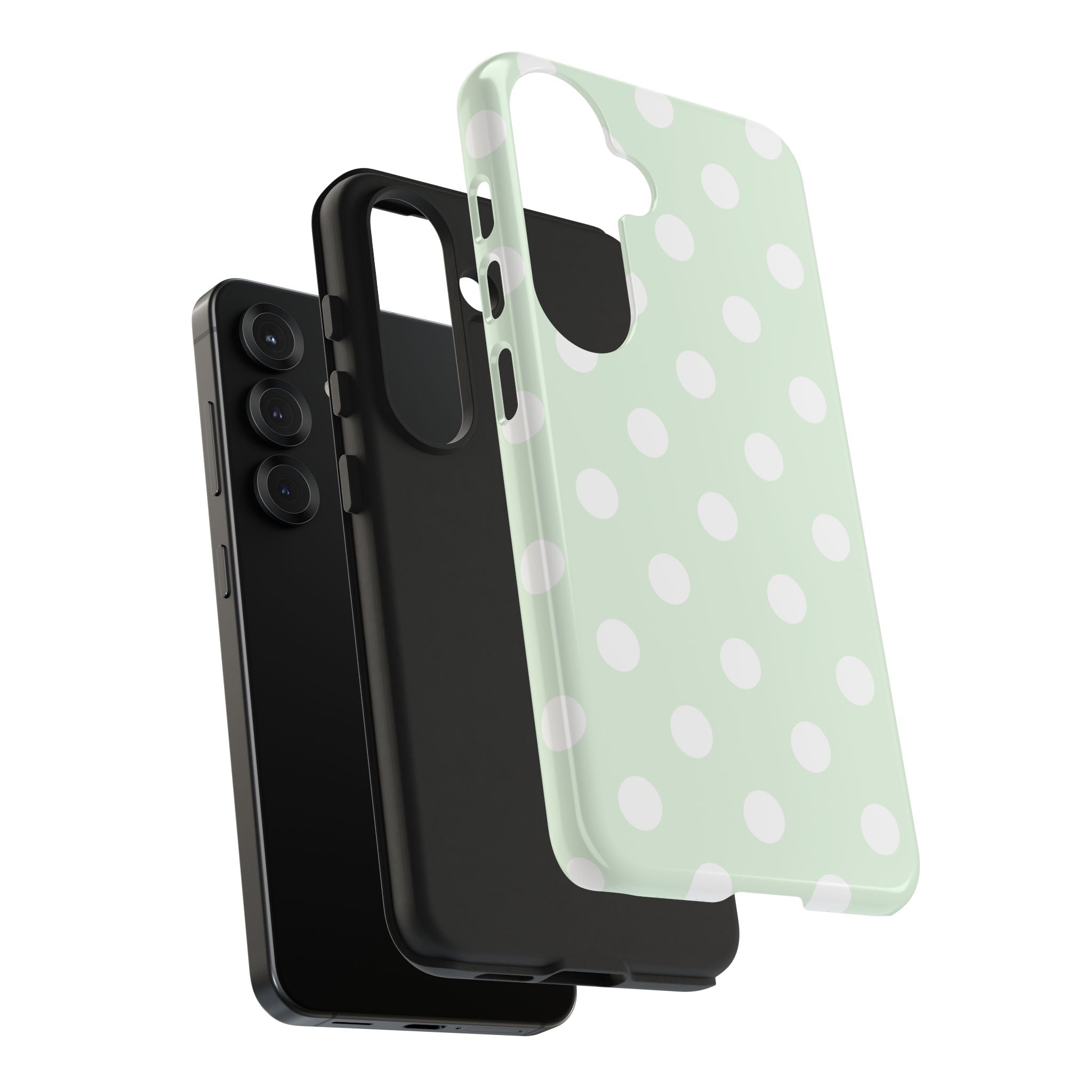 Mint Polka Dot Tough Samsung Case - Pastel Green Protective Phone Cover