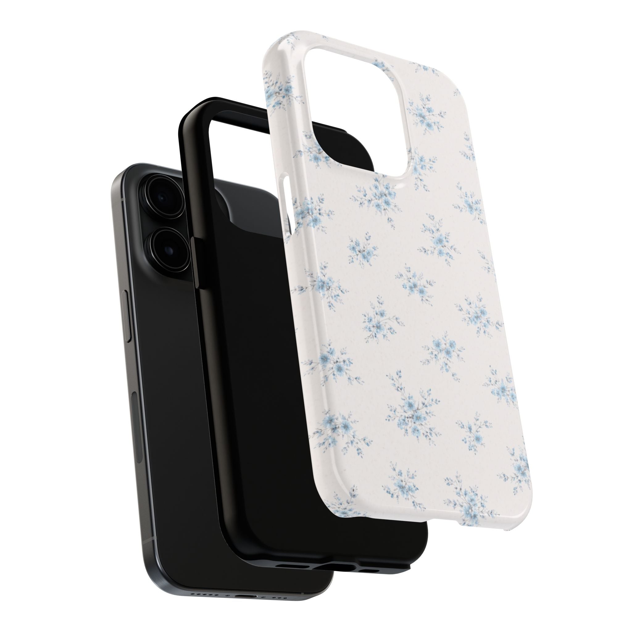 Blue Floral Sprig iPhone Case, Tough Botanical Print