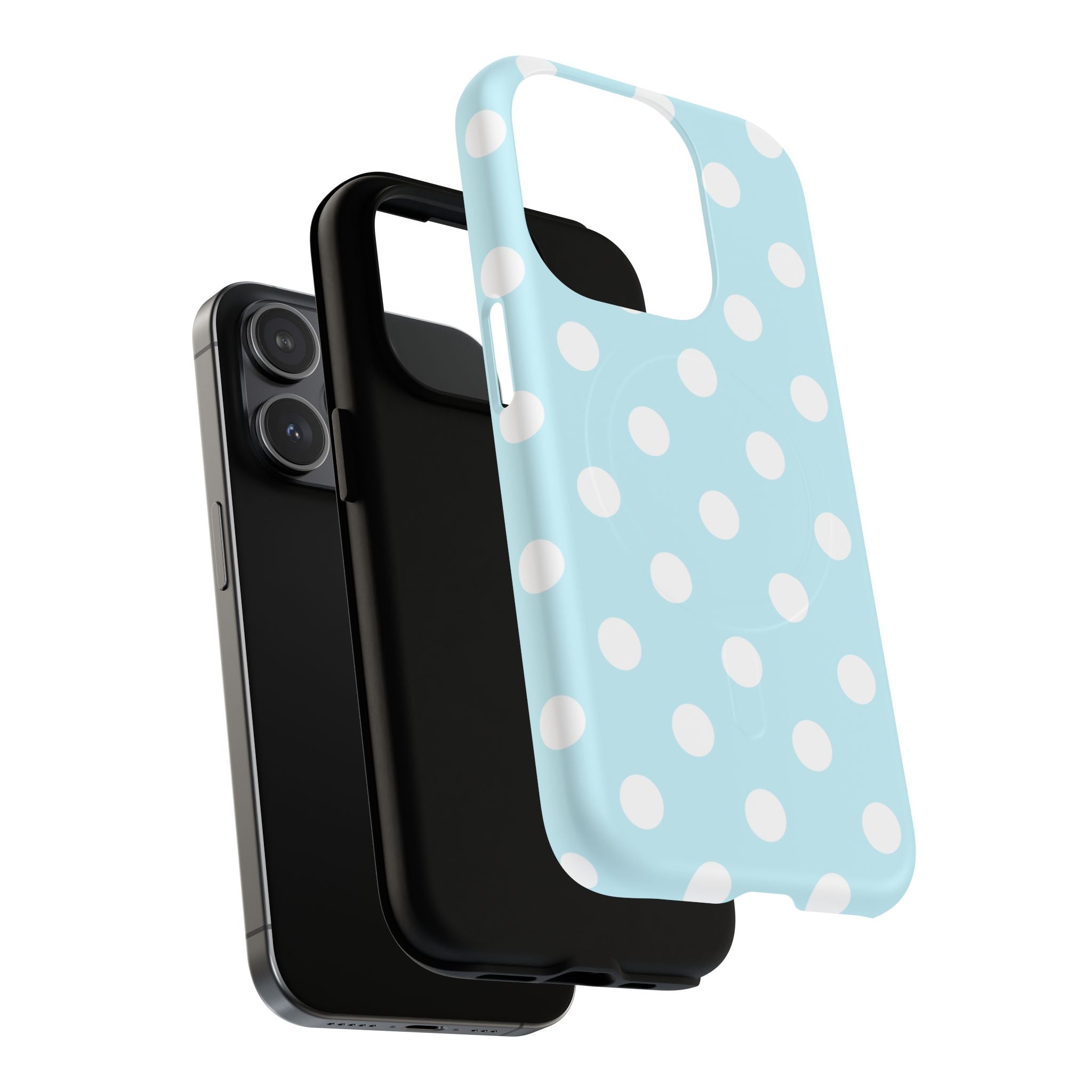 Blue Polka Dot iPhone Case – MagSafe Compatible