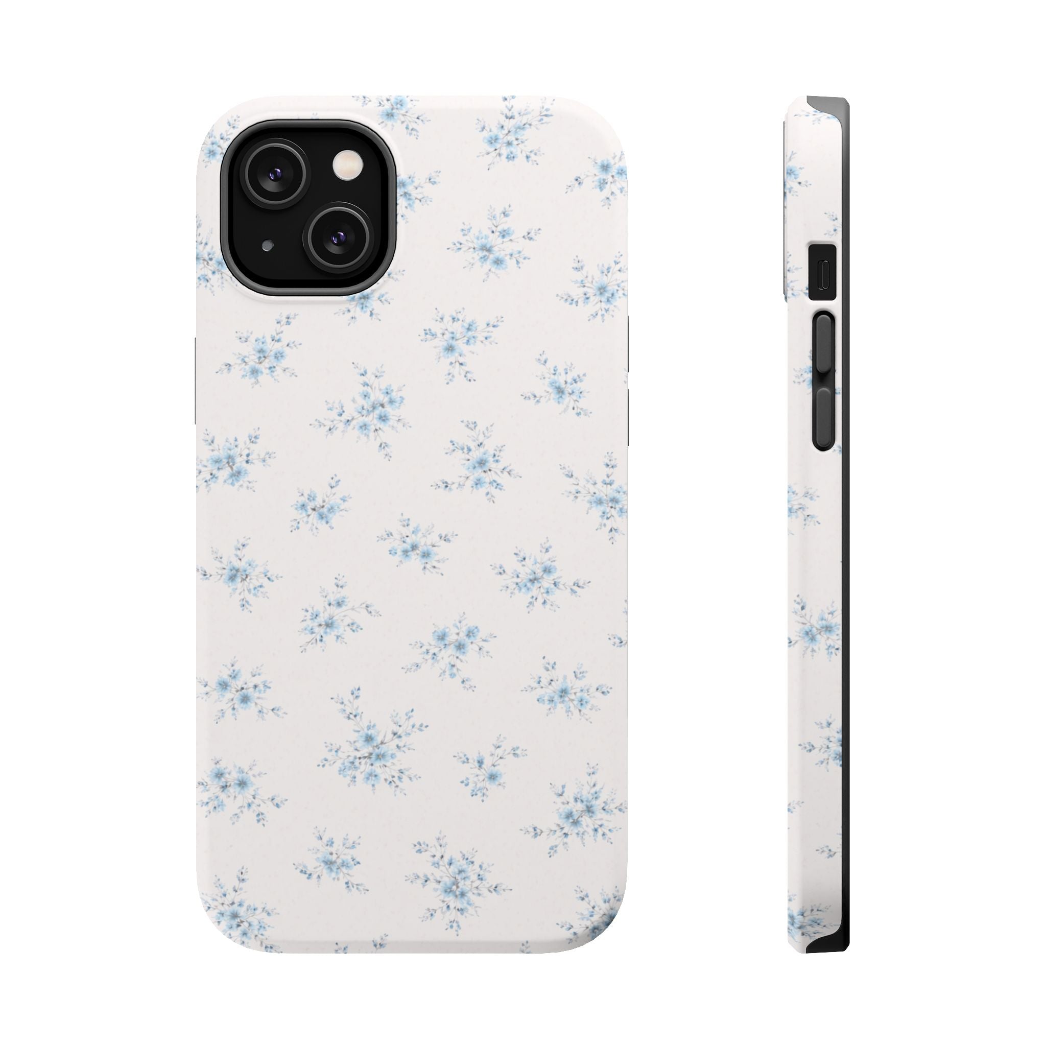 Blue Floral Pattern iPhone Case | Magnetic Impact-Resistant Case