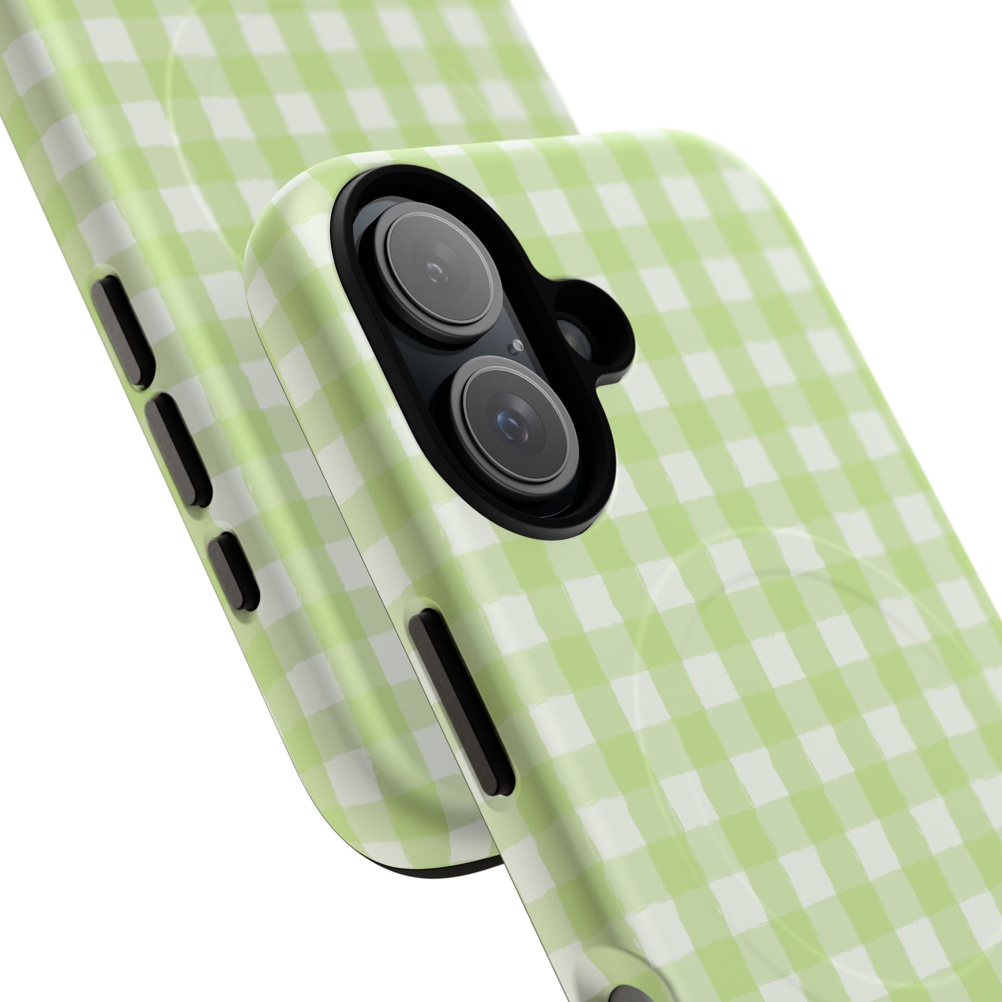 Green Gingham iPhone Case – MagSafe Compatible