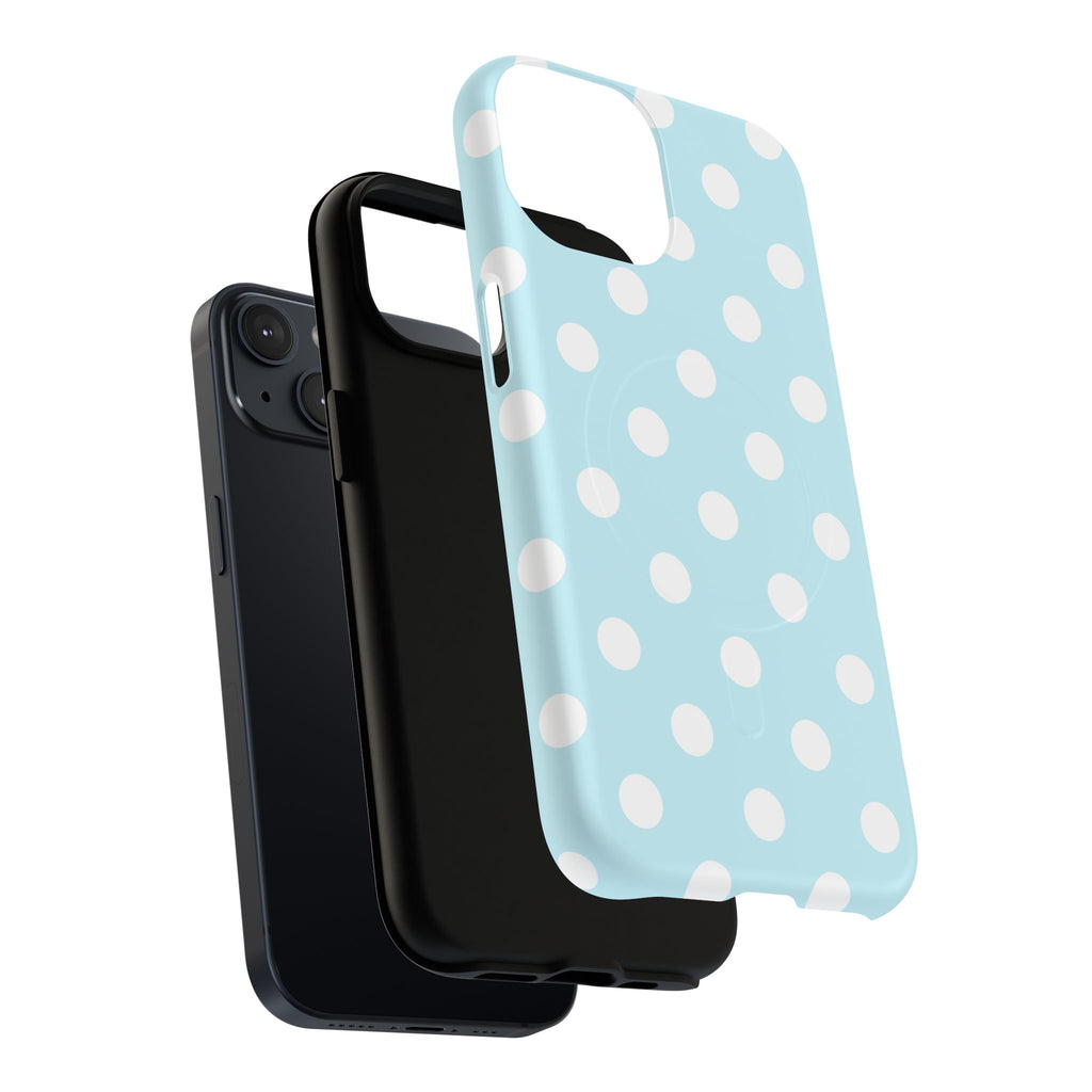 Blue Polka Dot iPhone Case – MagSafe Compatible