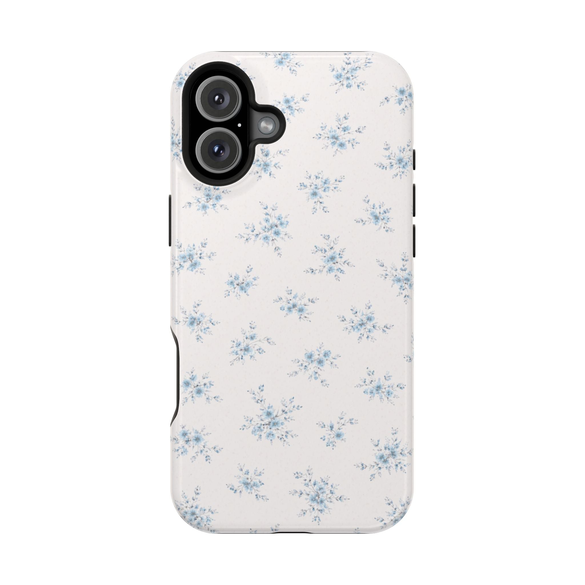 Blue Floral Pattern iPhone Case | Magnetic Impact-Resistant Case