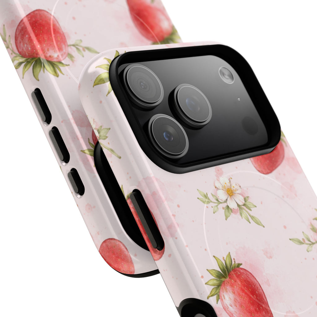 Strawberry Blossom iPhone Case – MagSafe Compatible