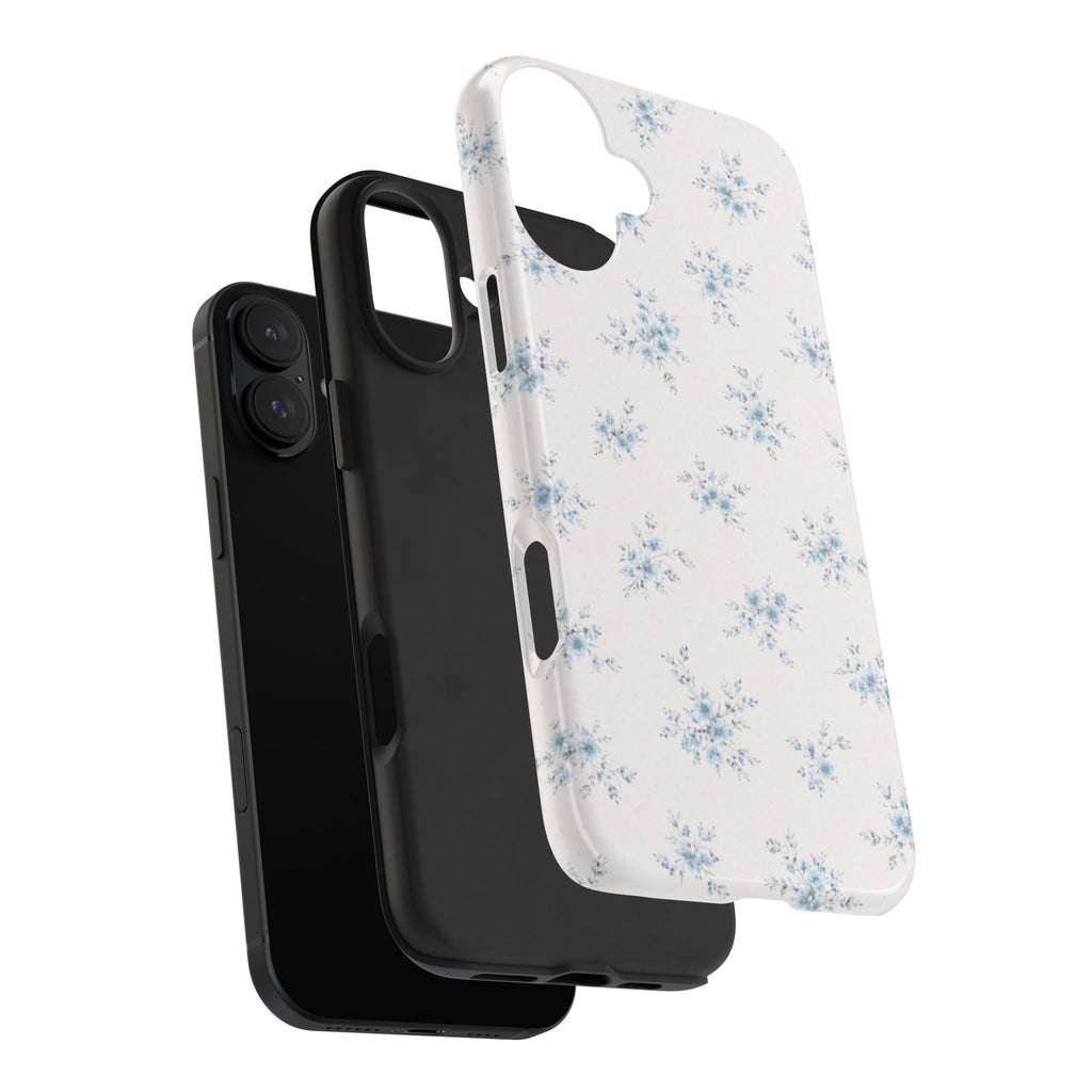 Blue Floral Sprig iPhone Case, Tough Botanical Print