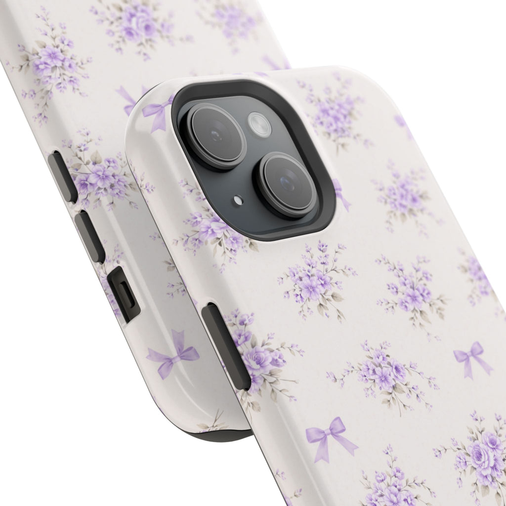 Lavender Bouquet Pattern iPhone Case | Magnetic Impact-Resistant Case