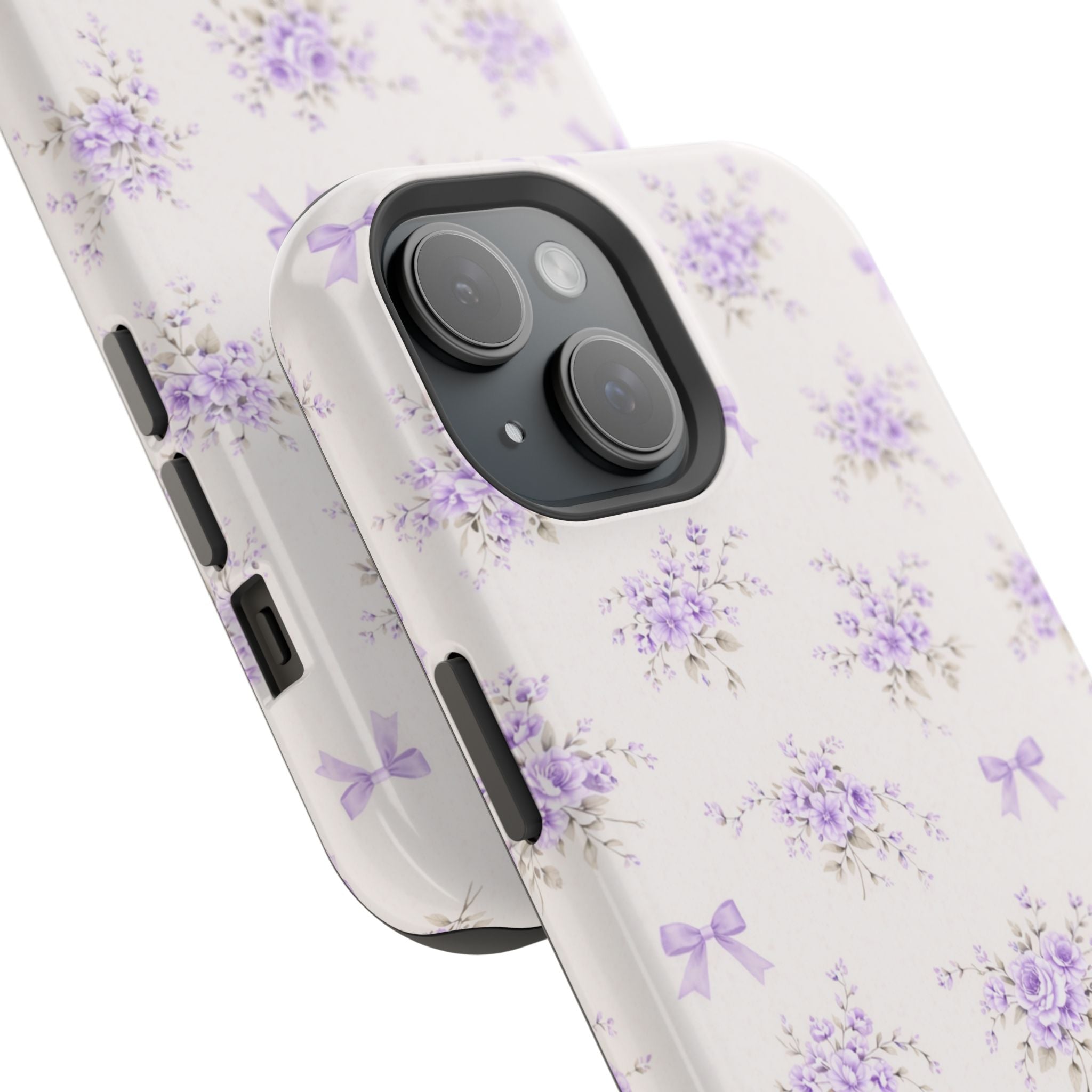 Lavender Bouquet Pattern iPhone Case | Magnetic Impact-Resistant Case