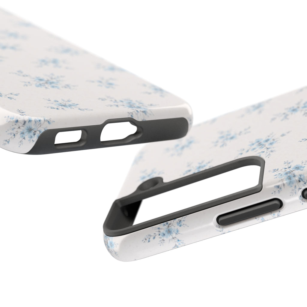 Blue Baby Breath Floral Samsung Galaxy Tough Phone Case, Delicate Botanical Print