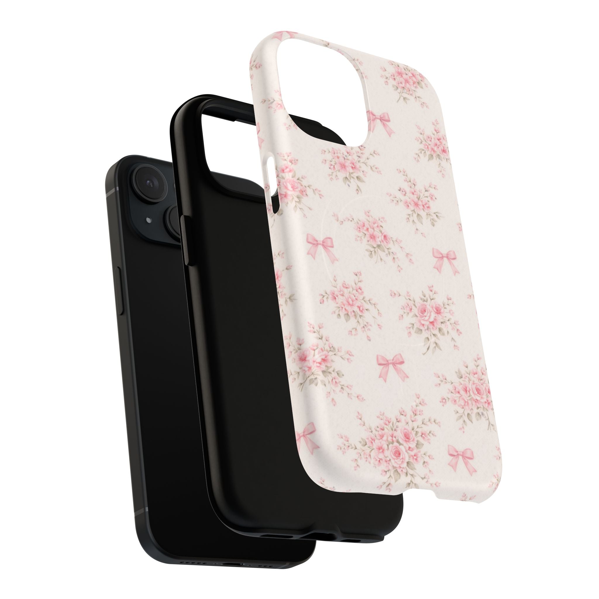 Floral Pink Bow iPhone Case – MagSafe Compatible