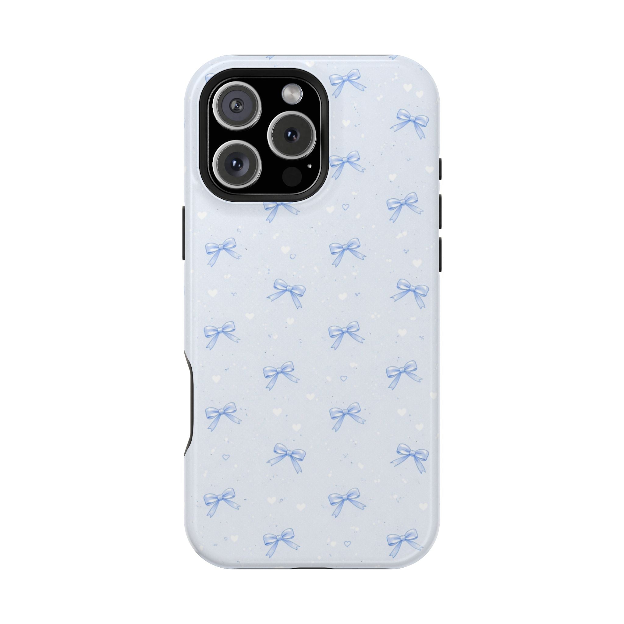Blue Bow Pattern iPhone Case | Magnetic Impact-Resistant Case