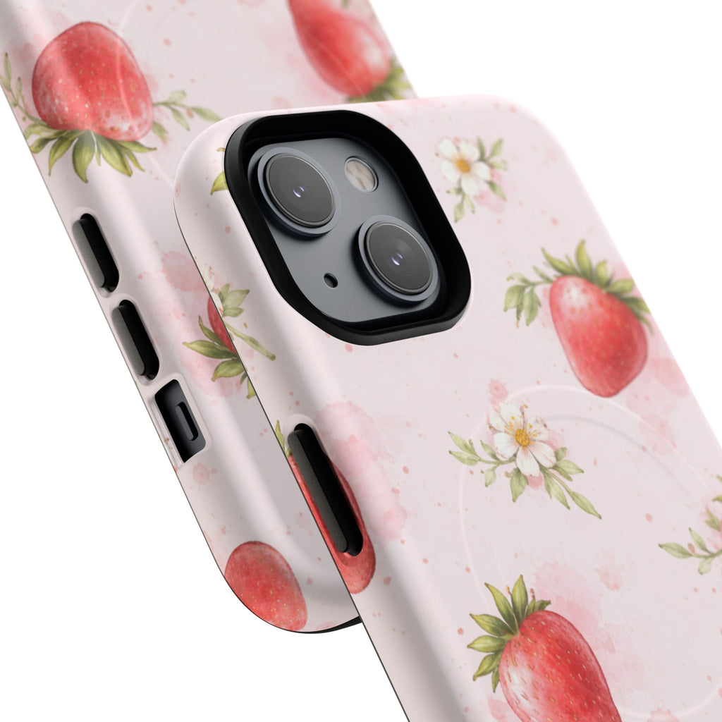 Strawberry Blossom iPhone Case – MagSafe Compatible