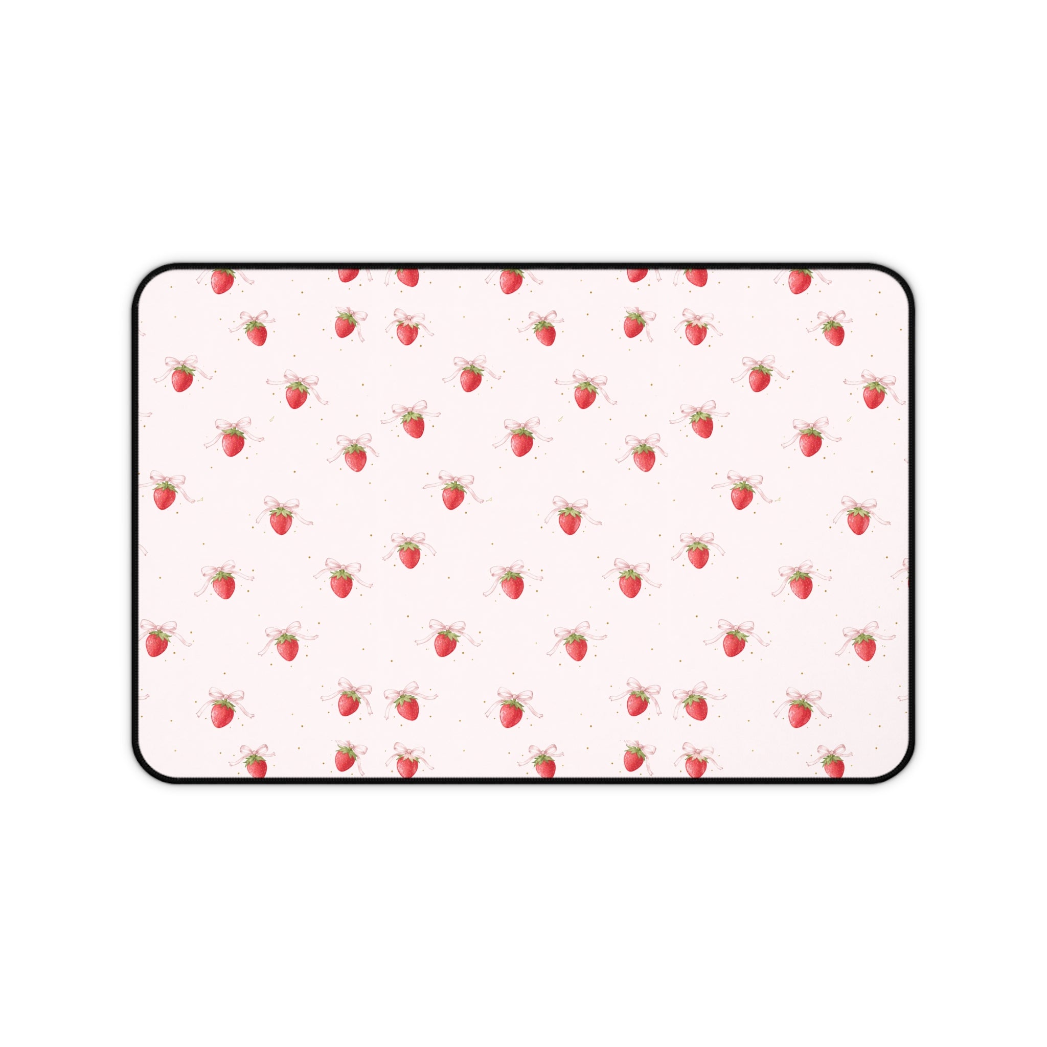 Strawberry Pattern Desk Mat, Pink Fruit Mousepad