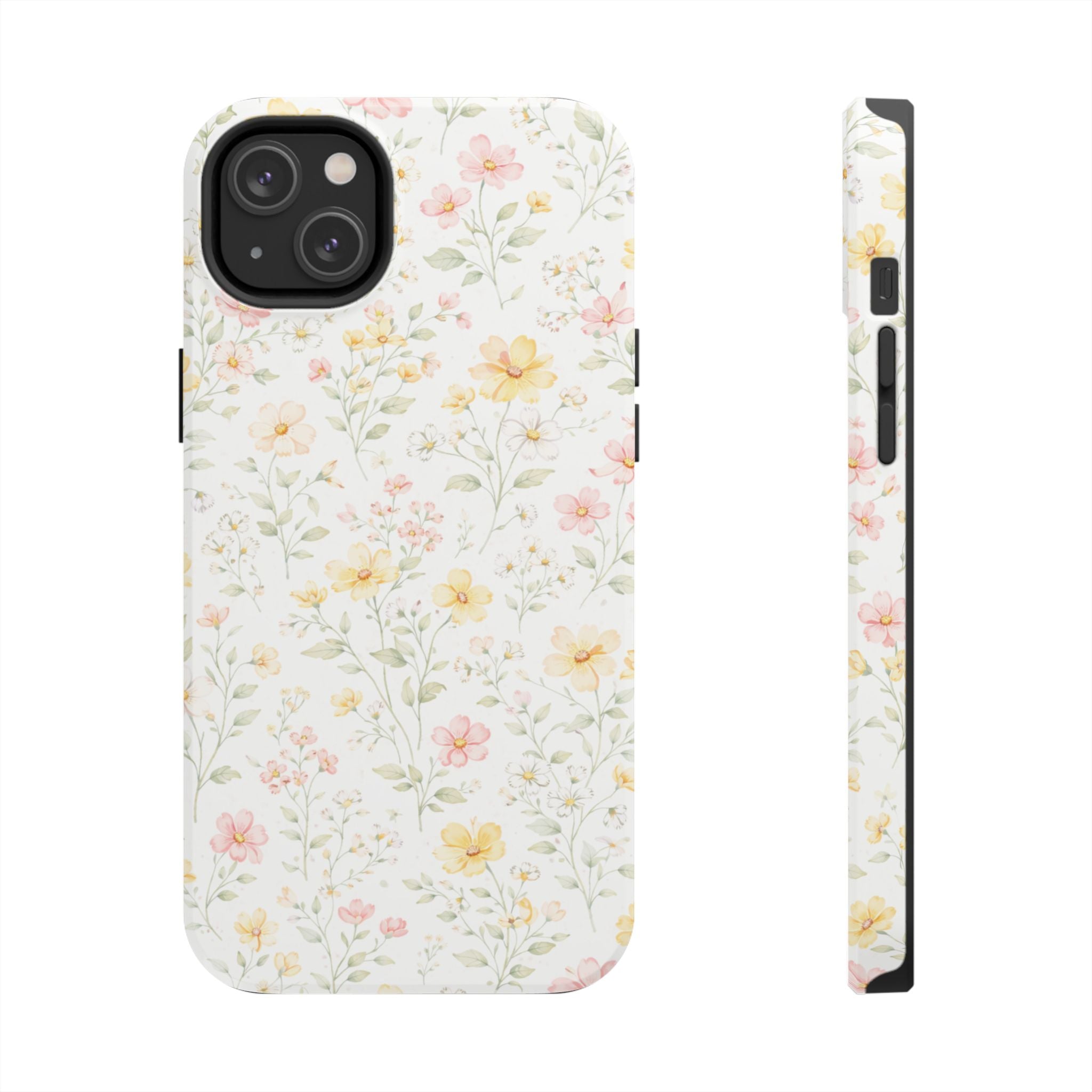 Delicate Pastel Wildflowers Tough Phone Case, Floral Botanical Pattern