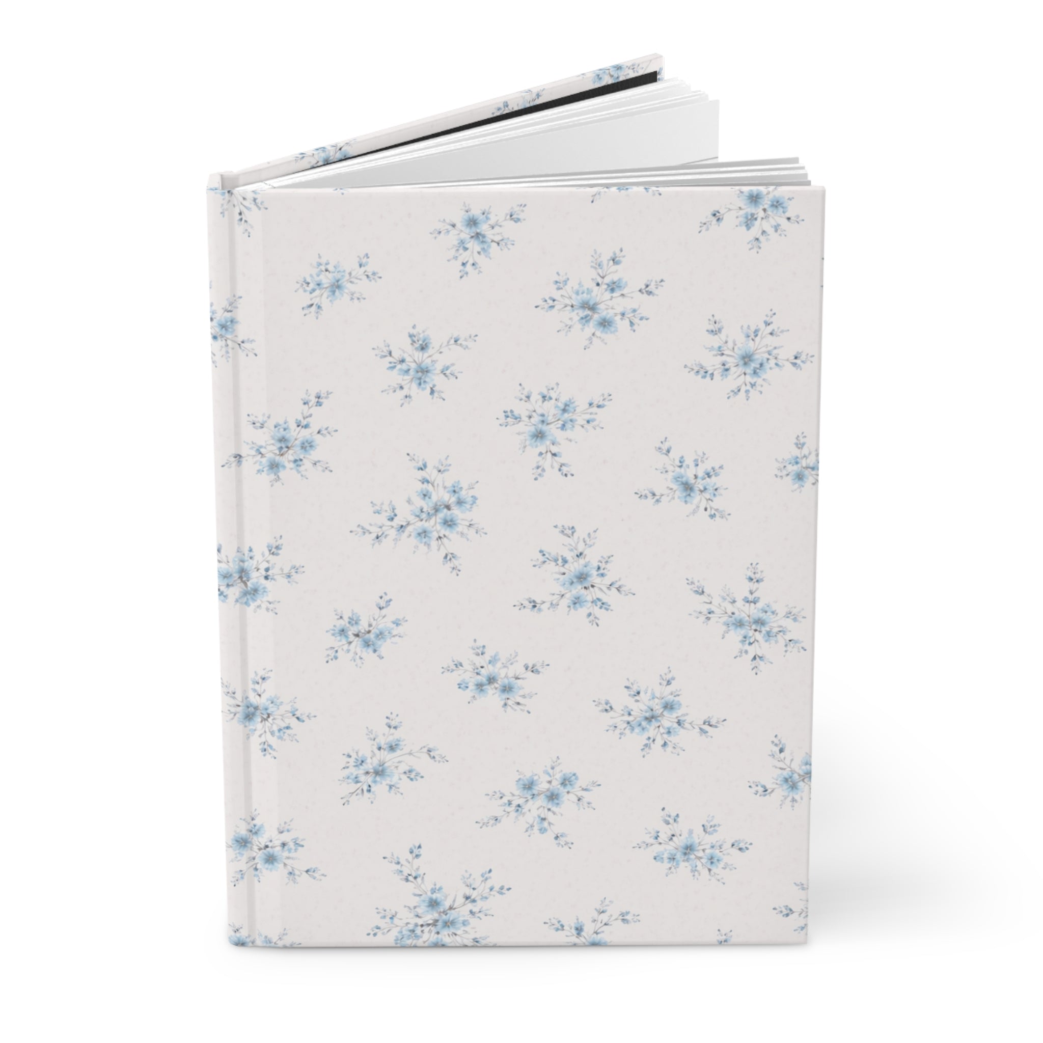 Blue Floral Pattern Hardcover Journal | Vintage Cottagecore Notebook