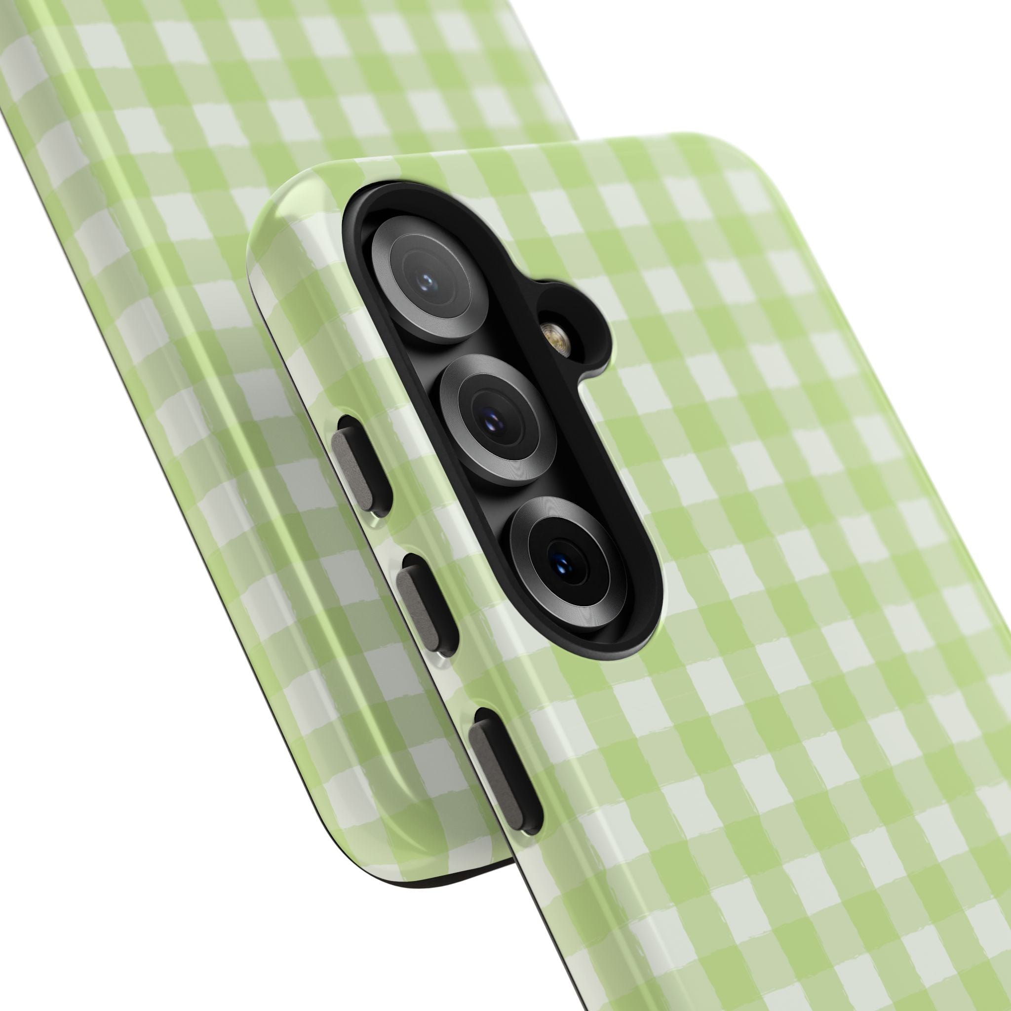 Green Gingham Tough Samsung Case – Pastel Plaid Protective Cover