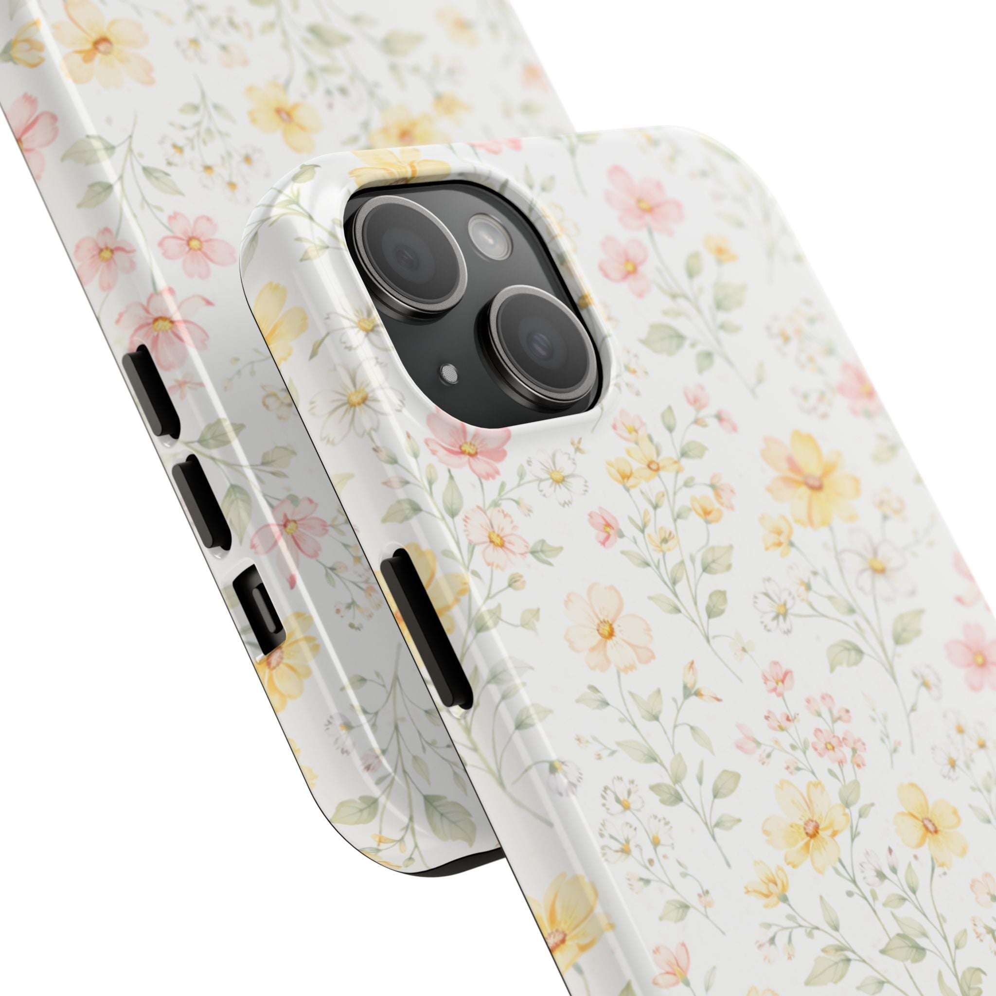 Delicate Pastel Wildflowers Tough Phone Case, Floral Botanical Pattern