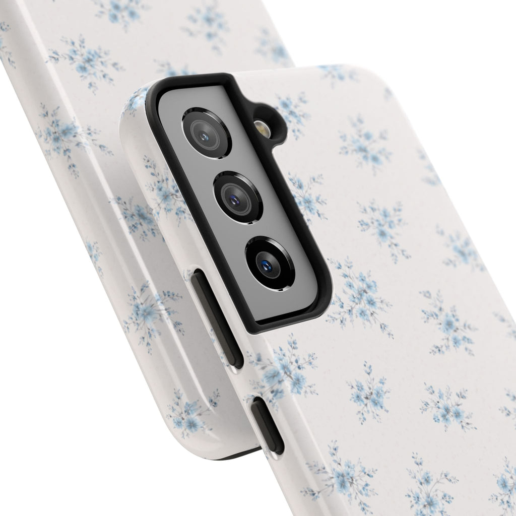 Blue Baby Breath Floral Samsung Galaxy Tough Phone Case, Delicate Botanical Print