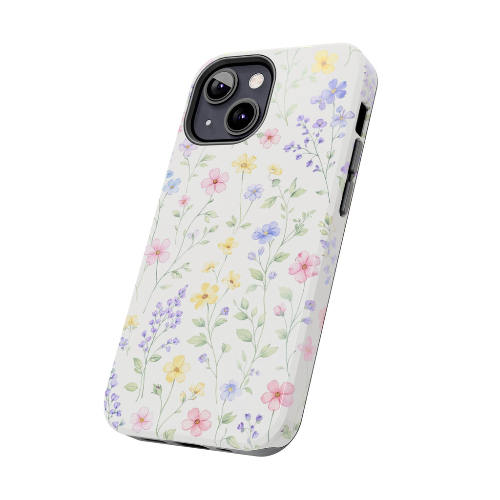 Watercolor Wildflowers Tough iPhone Case | Pastel Floral iPhone Case