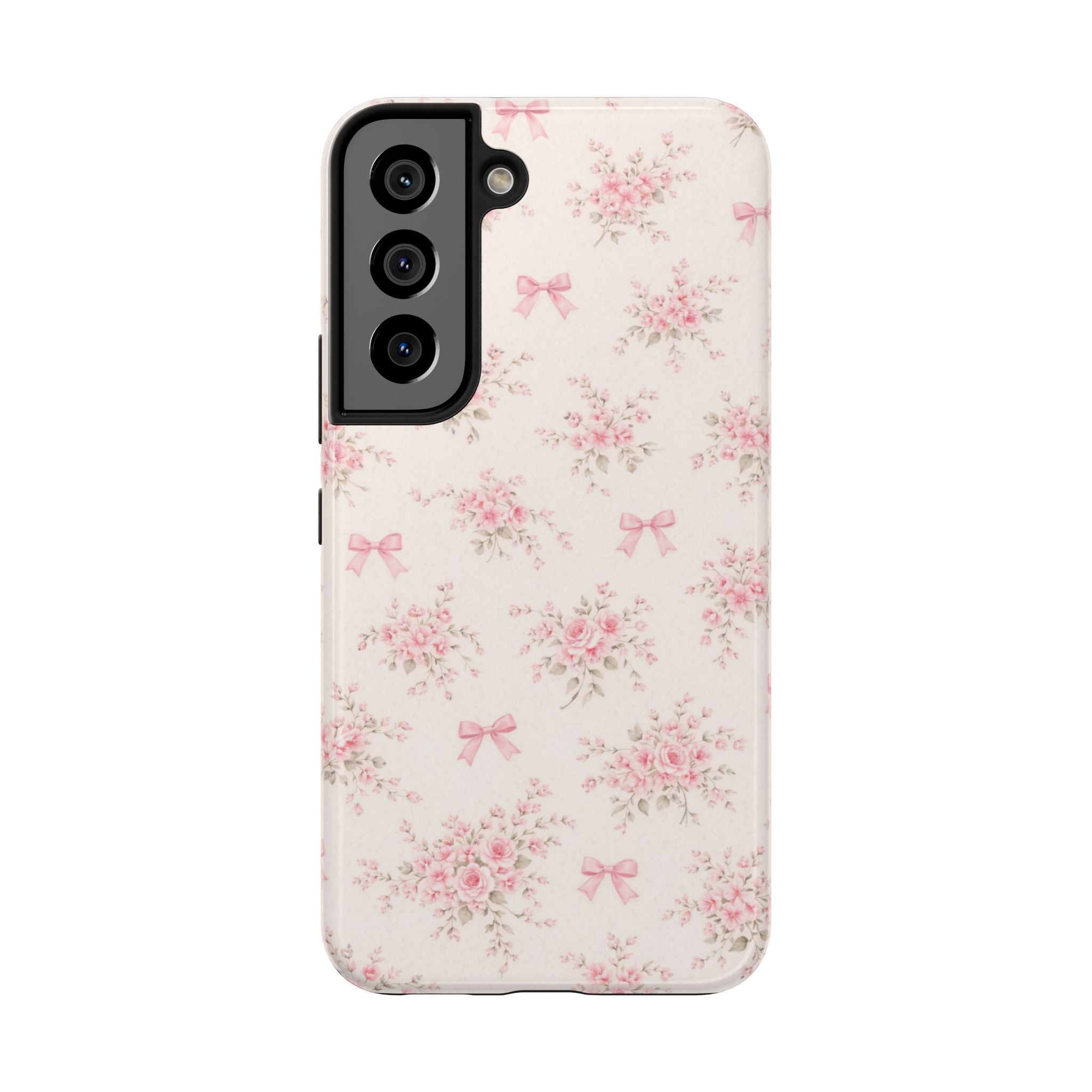 Pink Floral Bouquet Phone Case  Samsung Galaxy | Vintage Roses and Bows, Tough Phone Case