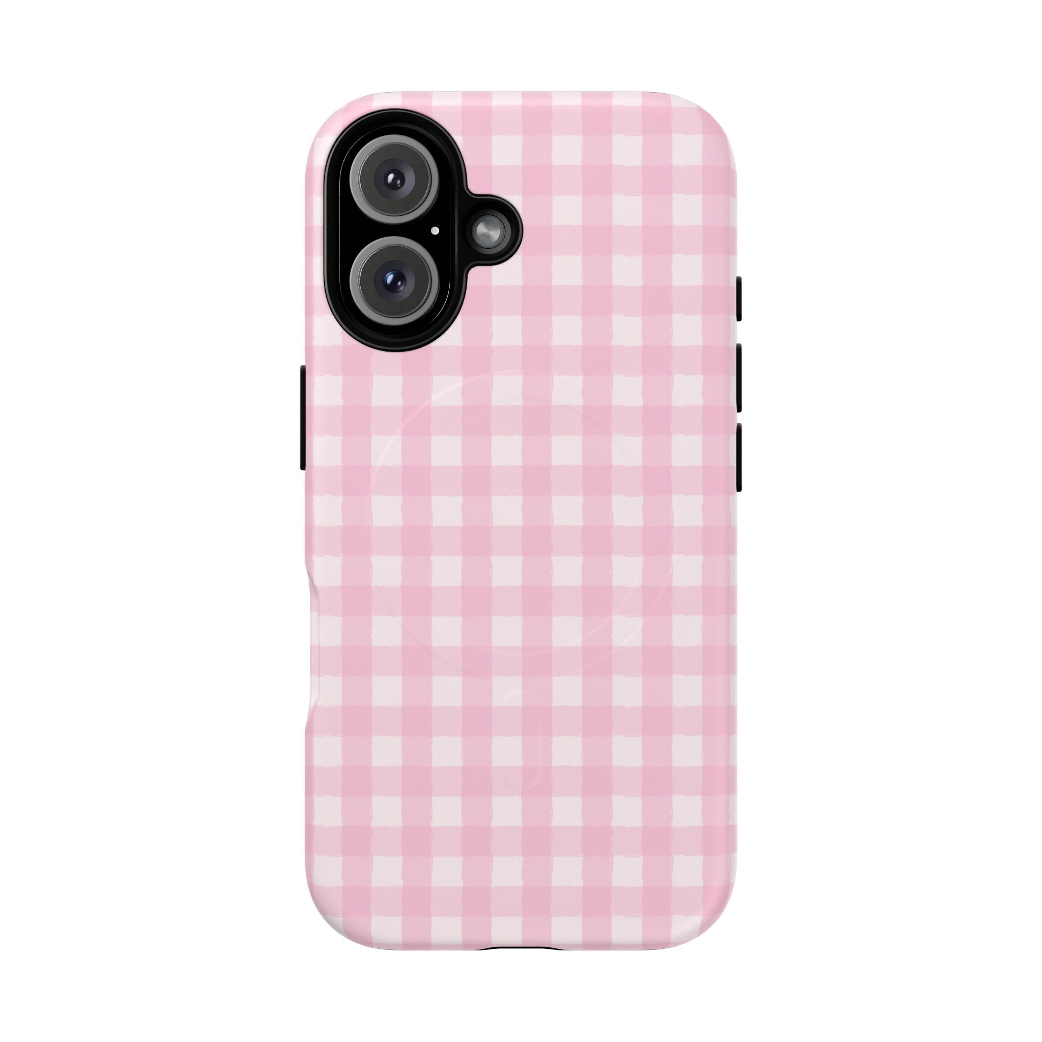 Pink Gingham iPhone Case – MagSafe Compatible