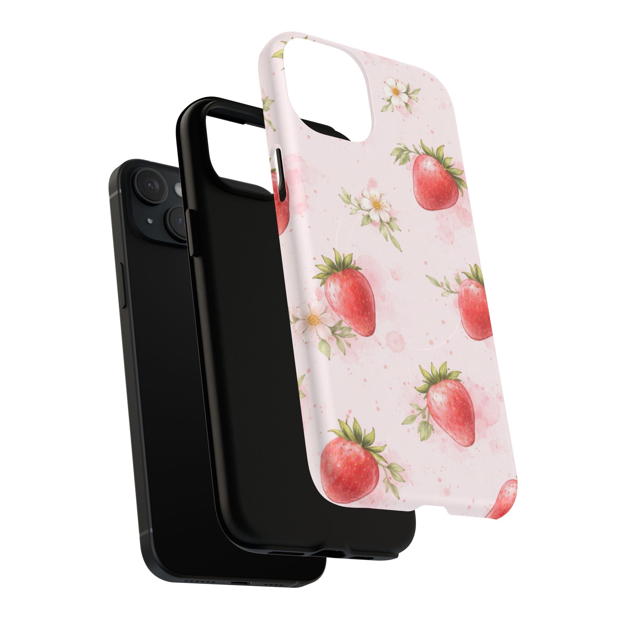 Strawberry Blossom iPhone Case – MagSafe Compatible