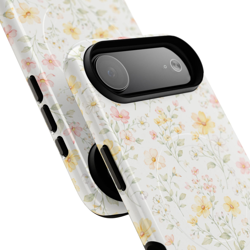 Floral Meadow Tough Magnetic Phone Case | Pastel Wildflower iPhone Cover